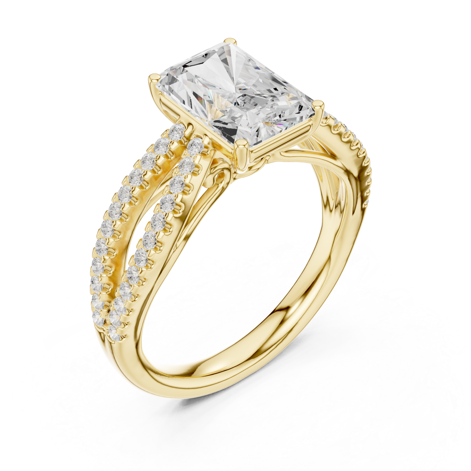Gold Celestial Glow Split Band Ring Right View