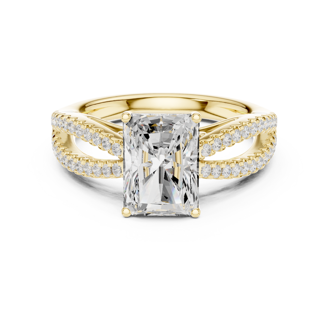 Gold Celestial Glow Split Band Ring Right View