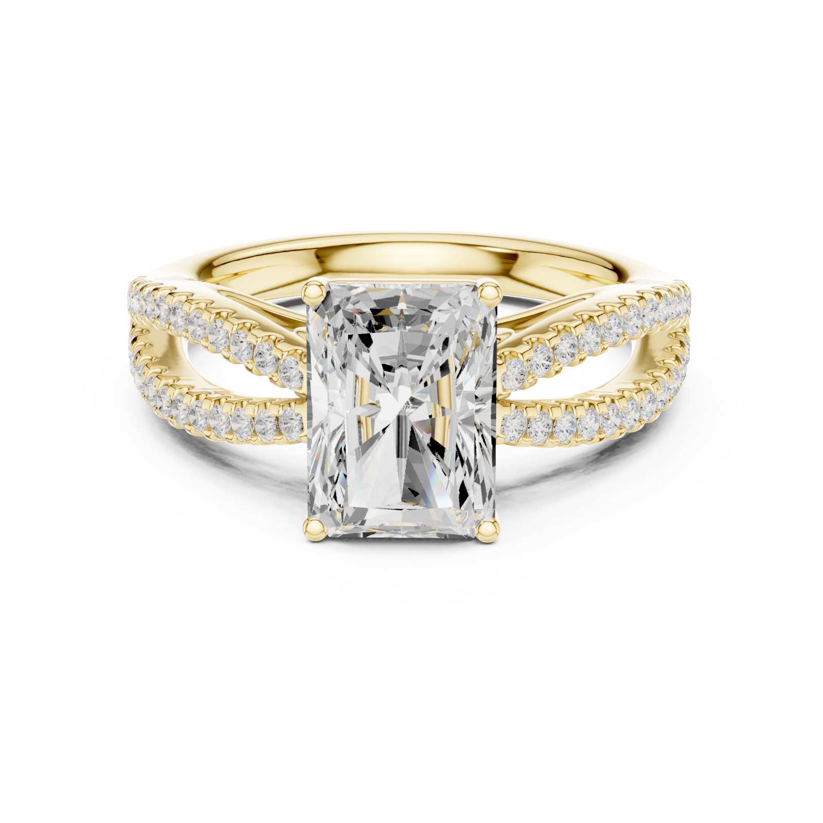  Gold Celestial Glow Split Band Ring Front View