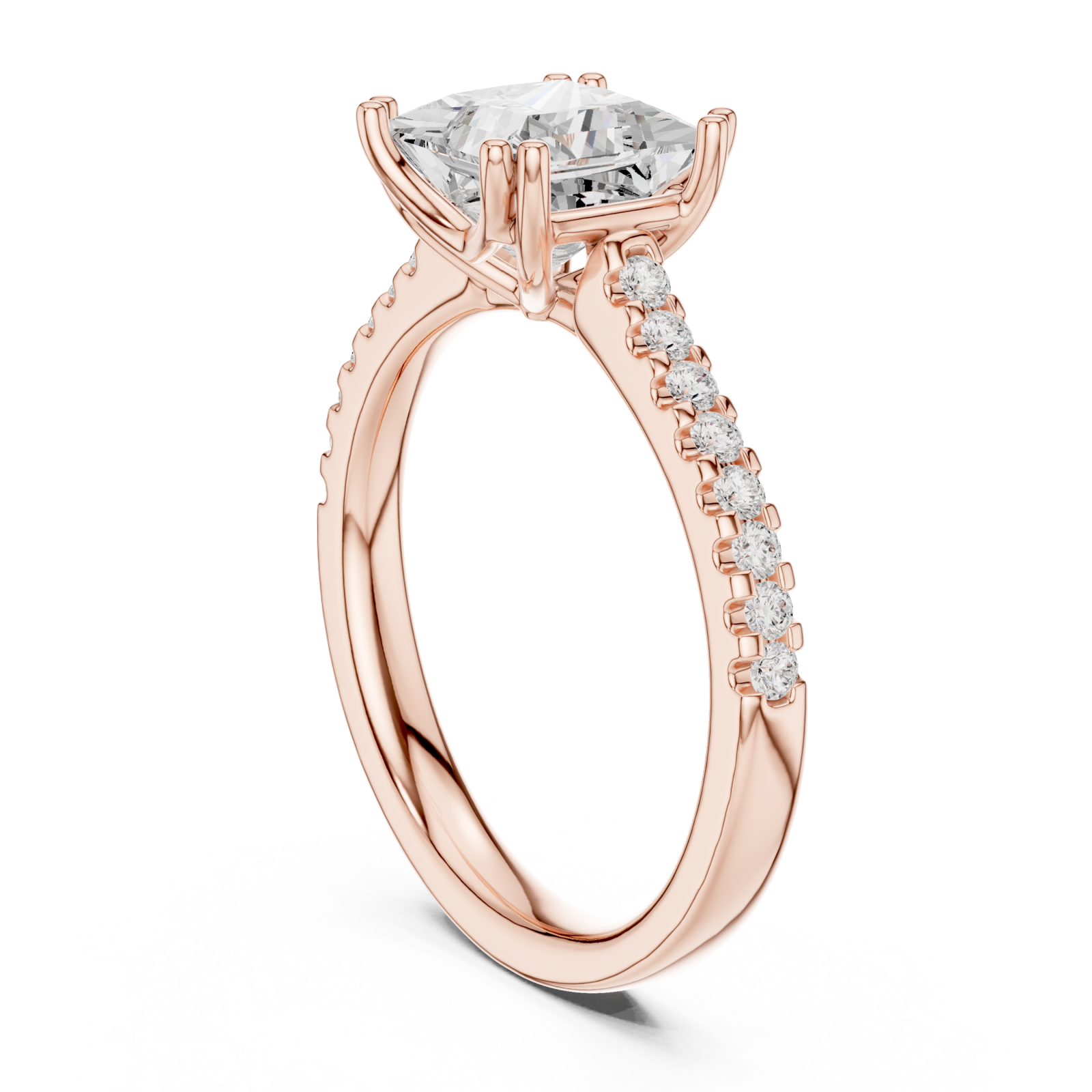  Rose Gold Celestial Grace Halo Band Ring Left View