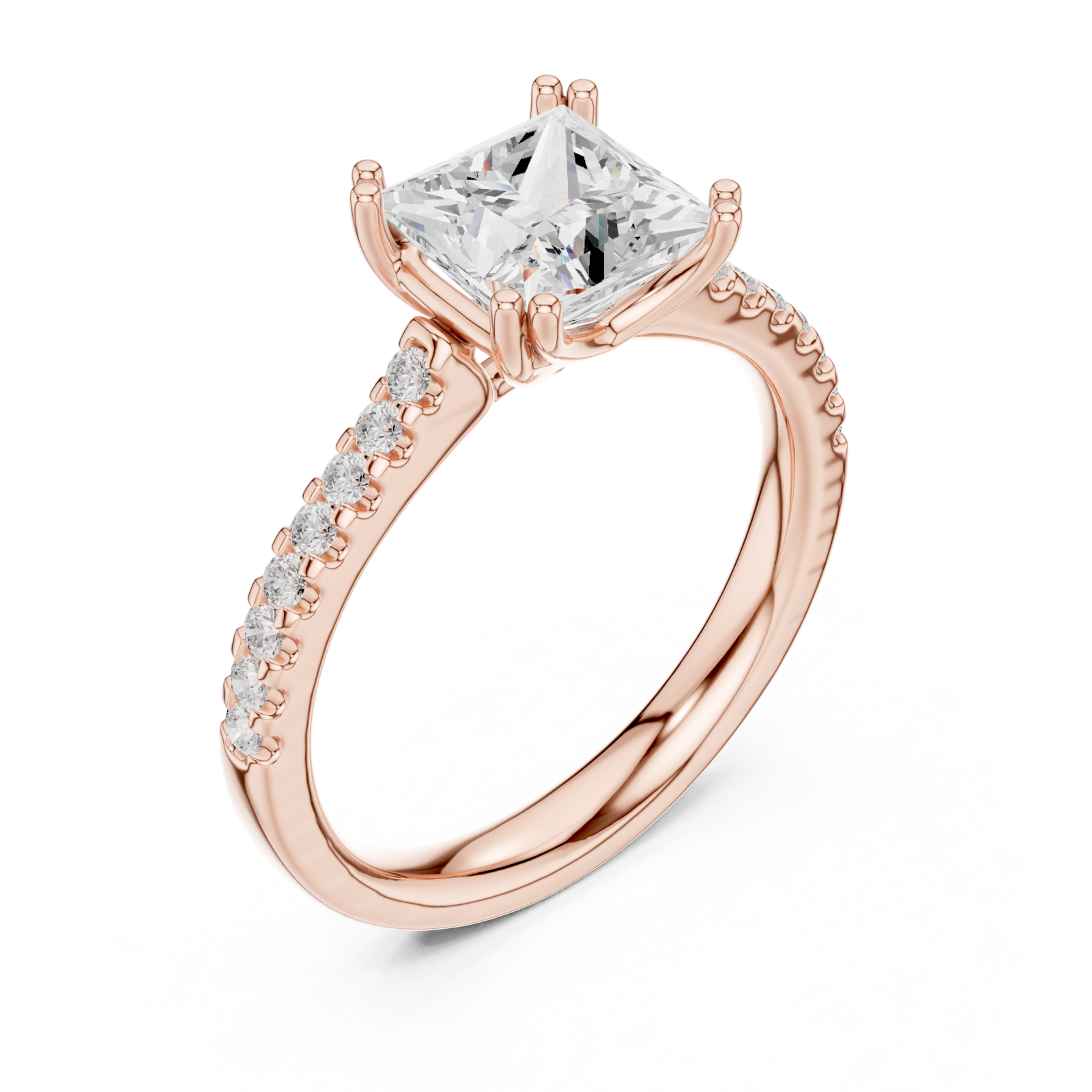  Rose Gold Celestial Grace Halo Band Ring Right View