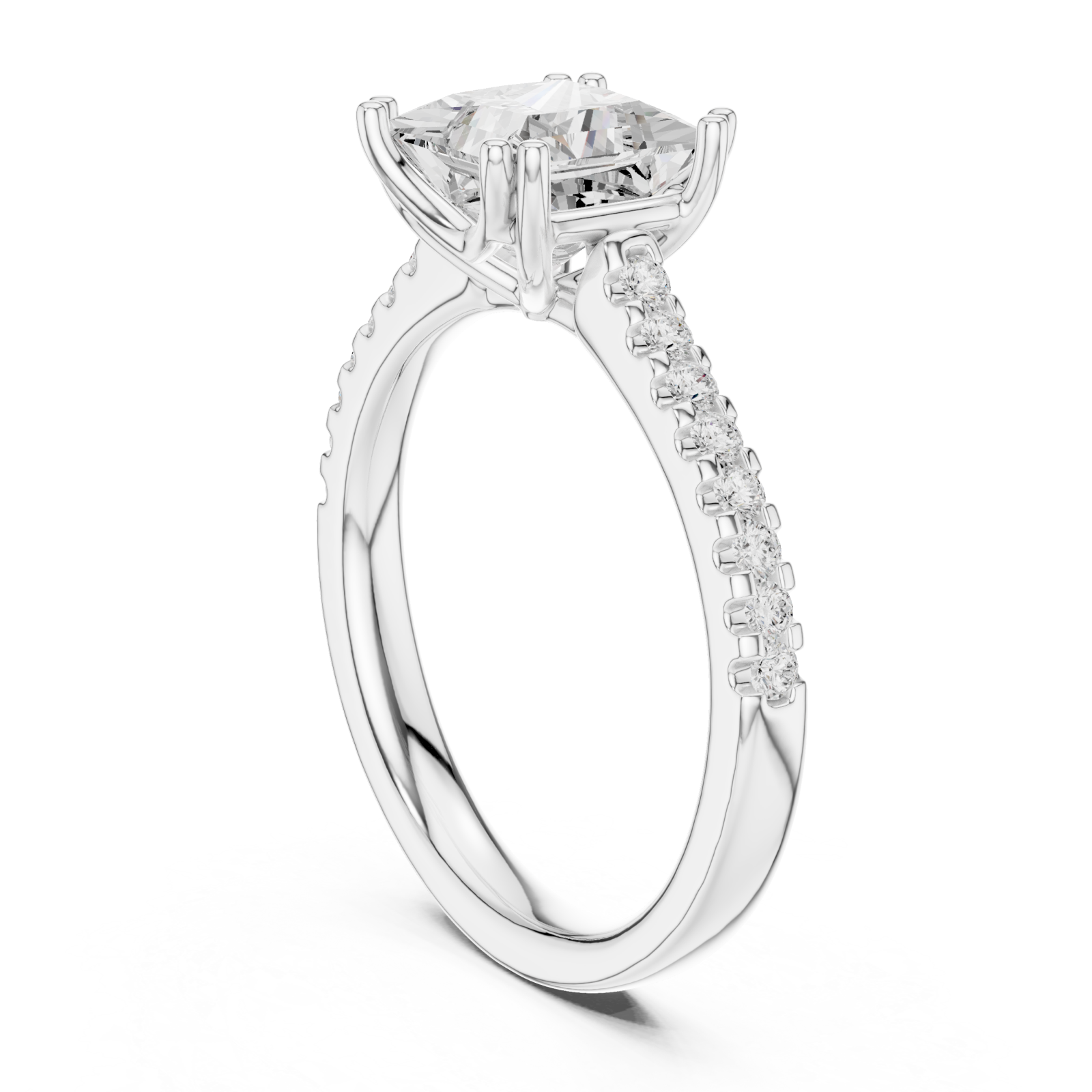  White Gold Celestial Grace Halo Band Ring Left View