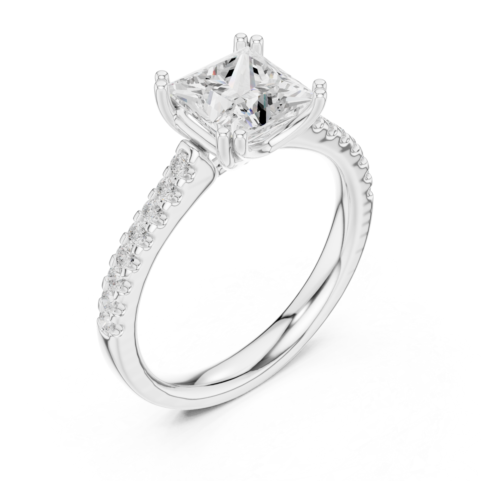  White Gold Celestial Grace Halo Band Ring Right View
