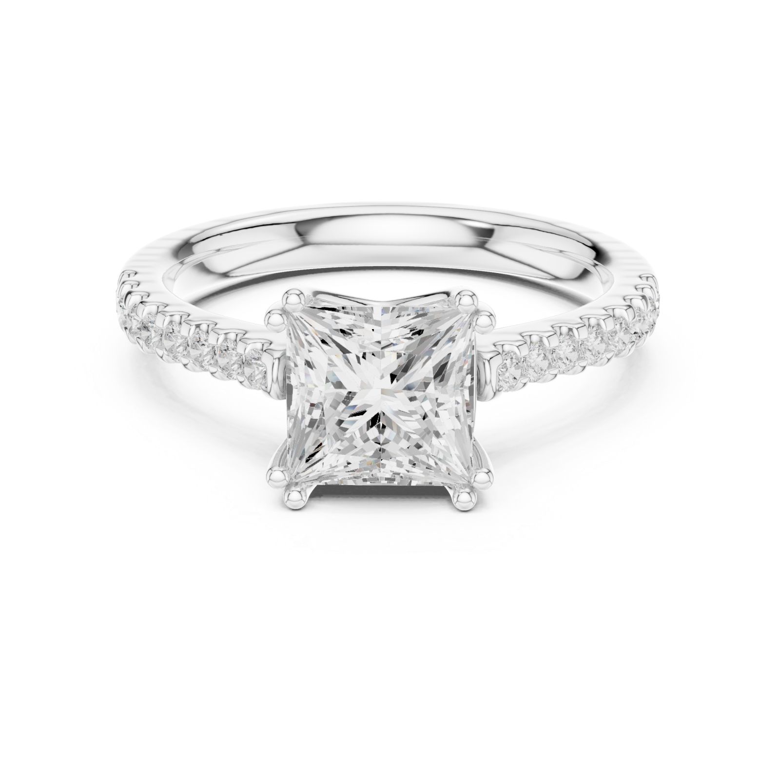  White Gold Celestial Grace Halo Band Ring Front View
