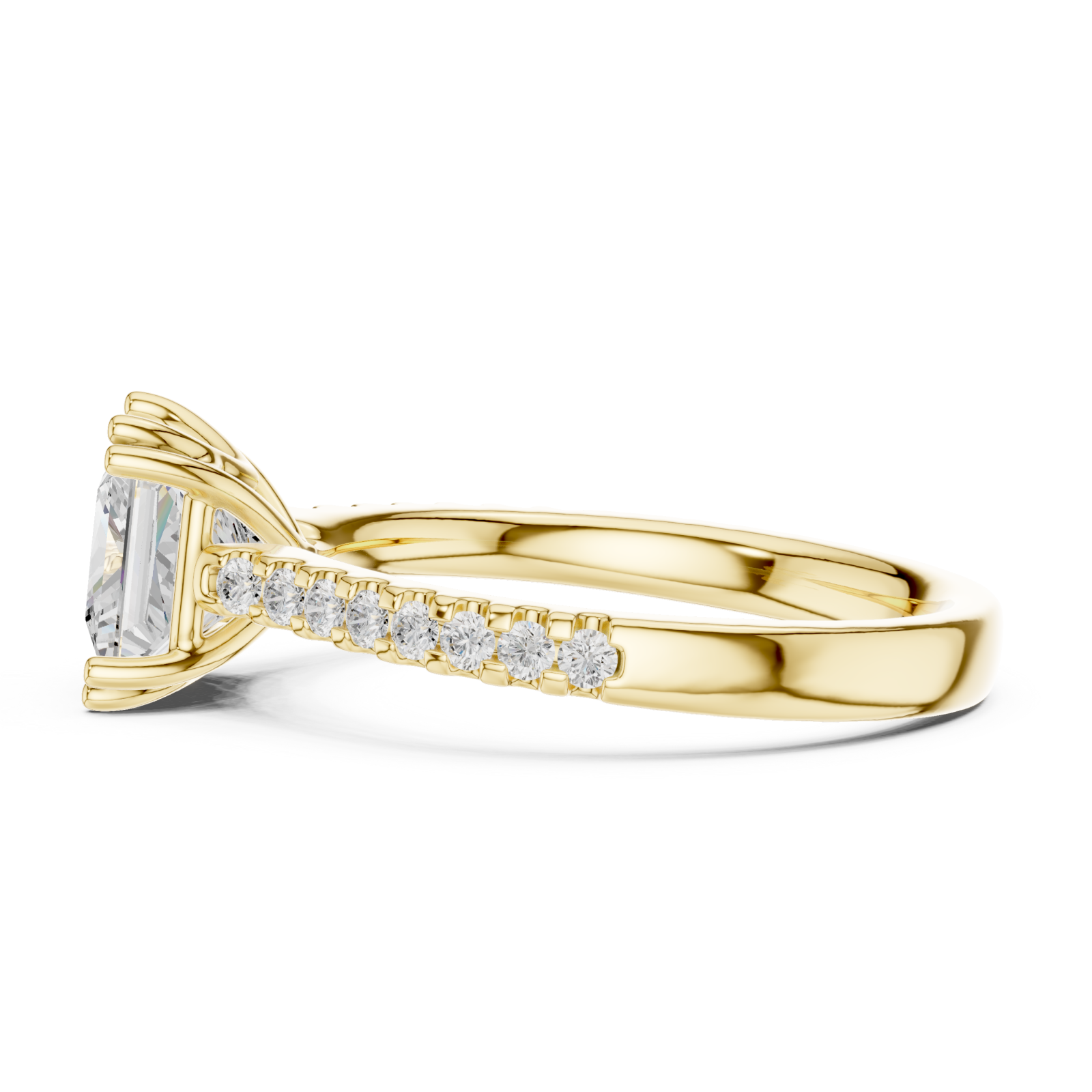  Gold Celestial Grace Halo Band Ring Side View