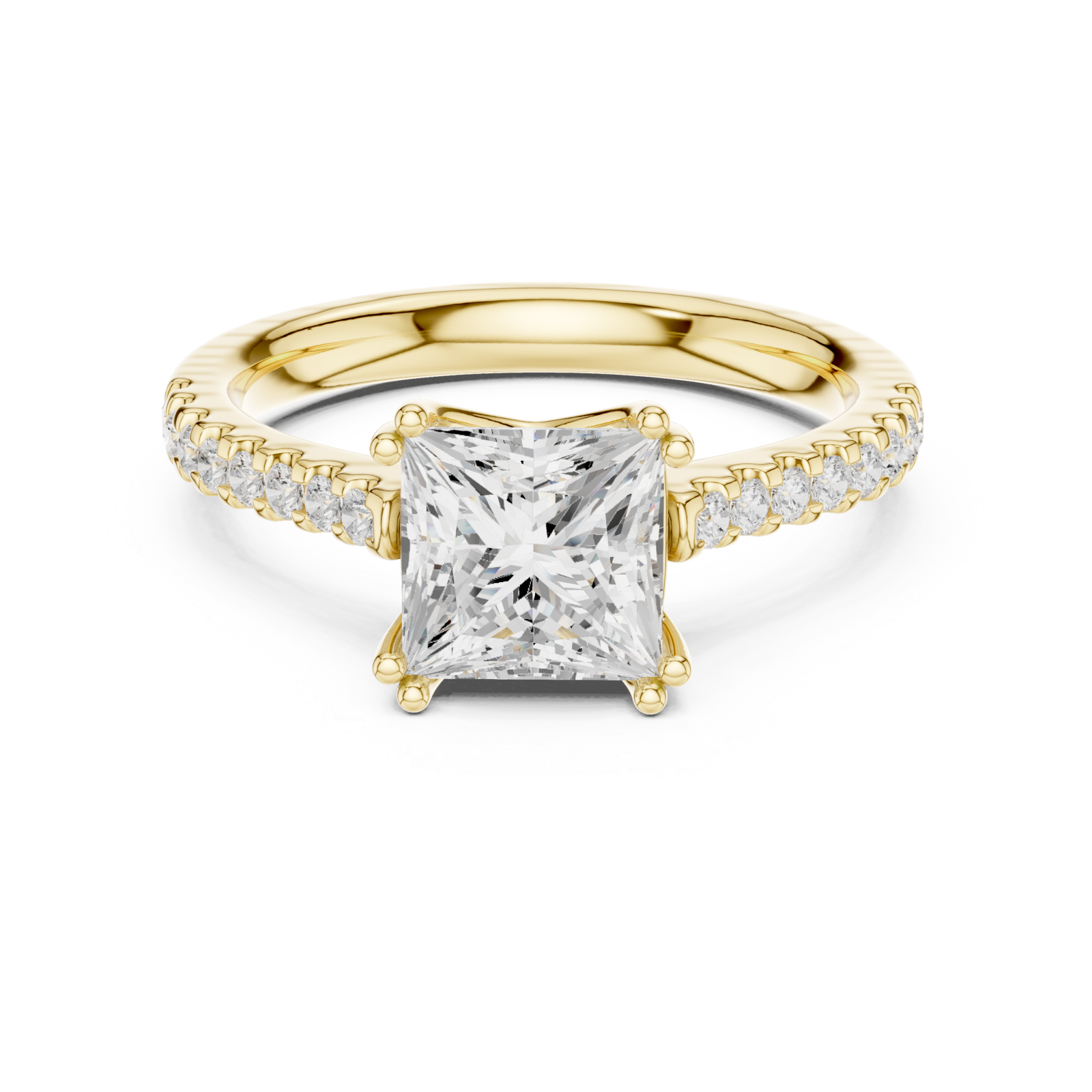  Gold Celestial Grace Halo Band Ring Front View