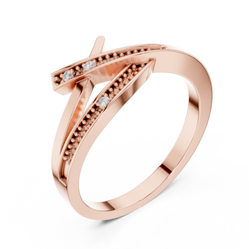  Rose Gold Lustrous Sculpted Flow Ring Right View