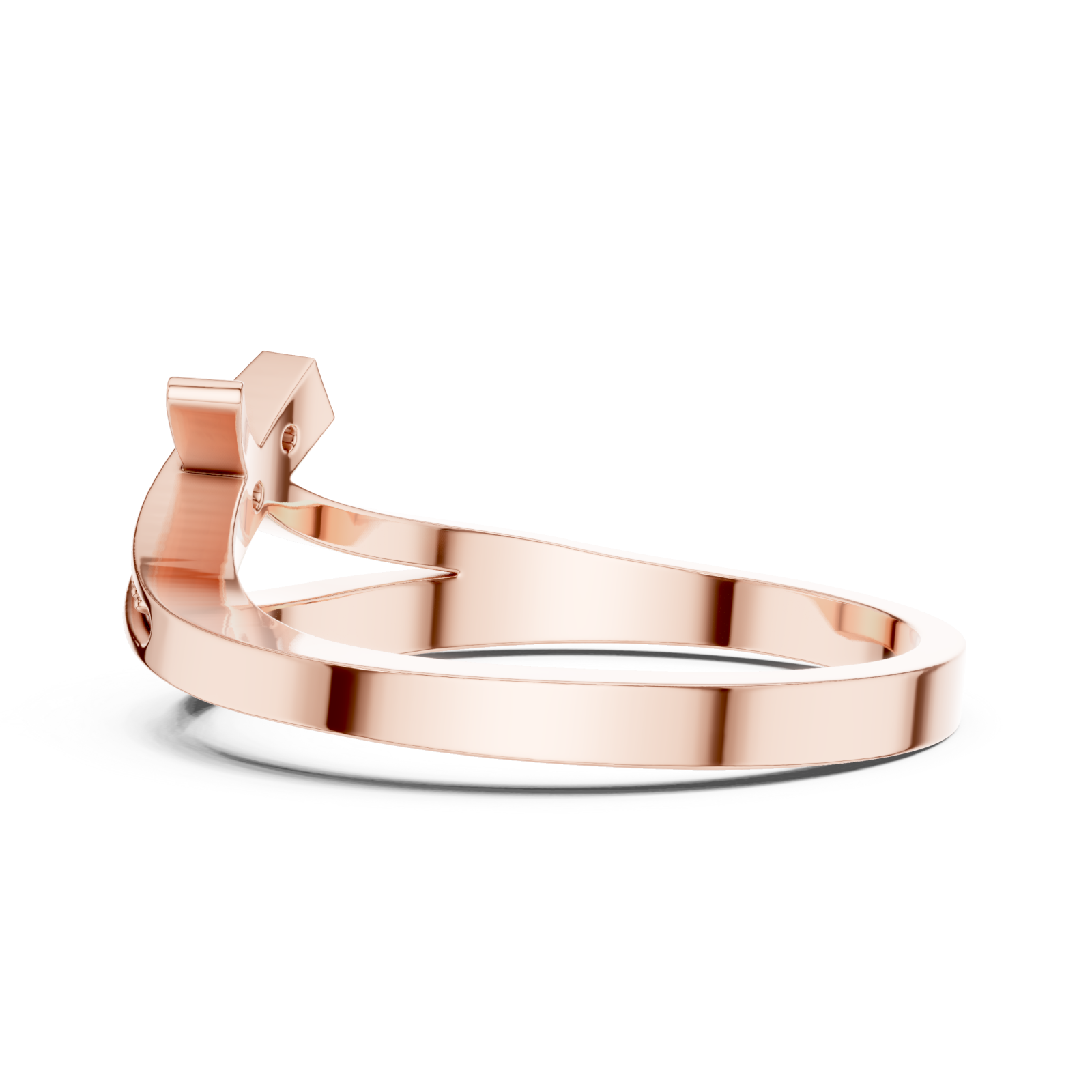  Rose Gold Lustrous Sculpted Flow Ring Side View