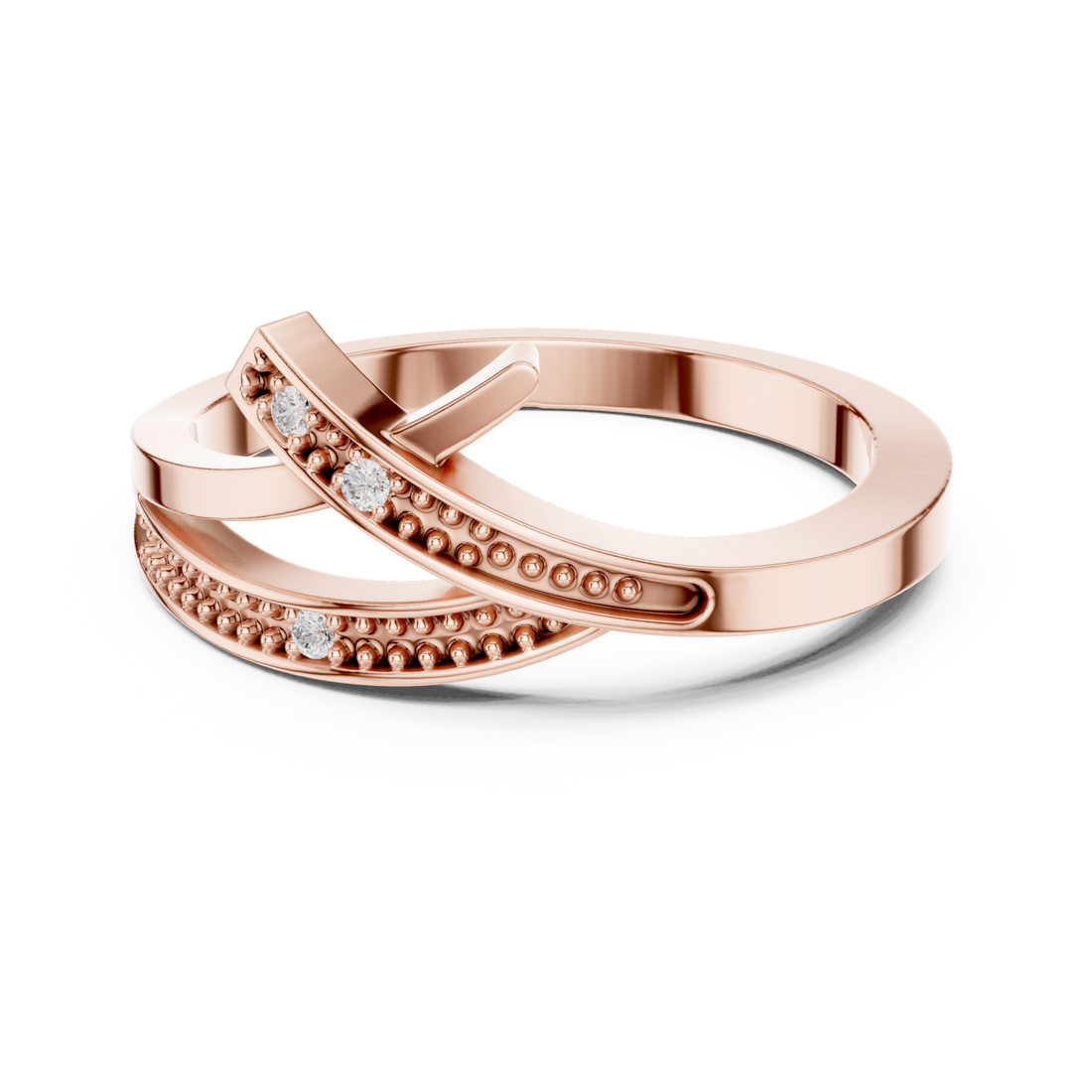  Rose Gold Lustrous Sculpted Flow Ring Right View