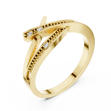 Gold Lustrous Sculpted Flow Ring Right View