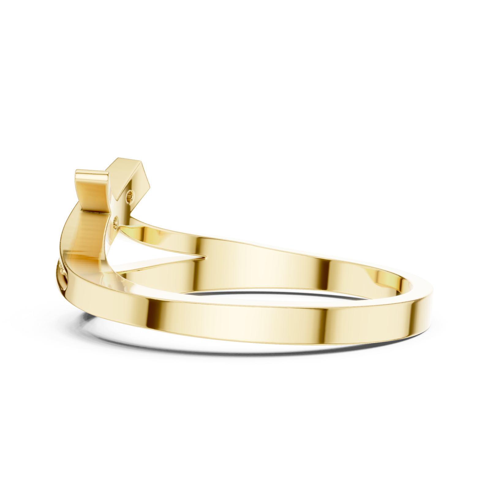  Gold Lustrous Sculpted Flow Ring Side View
