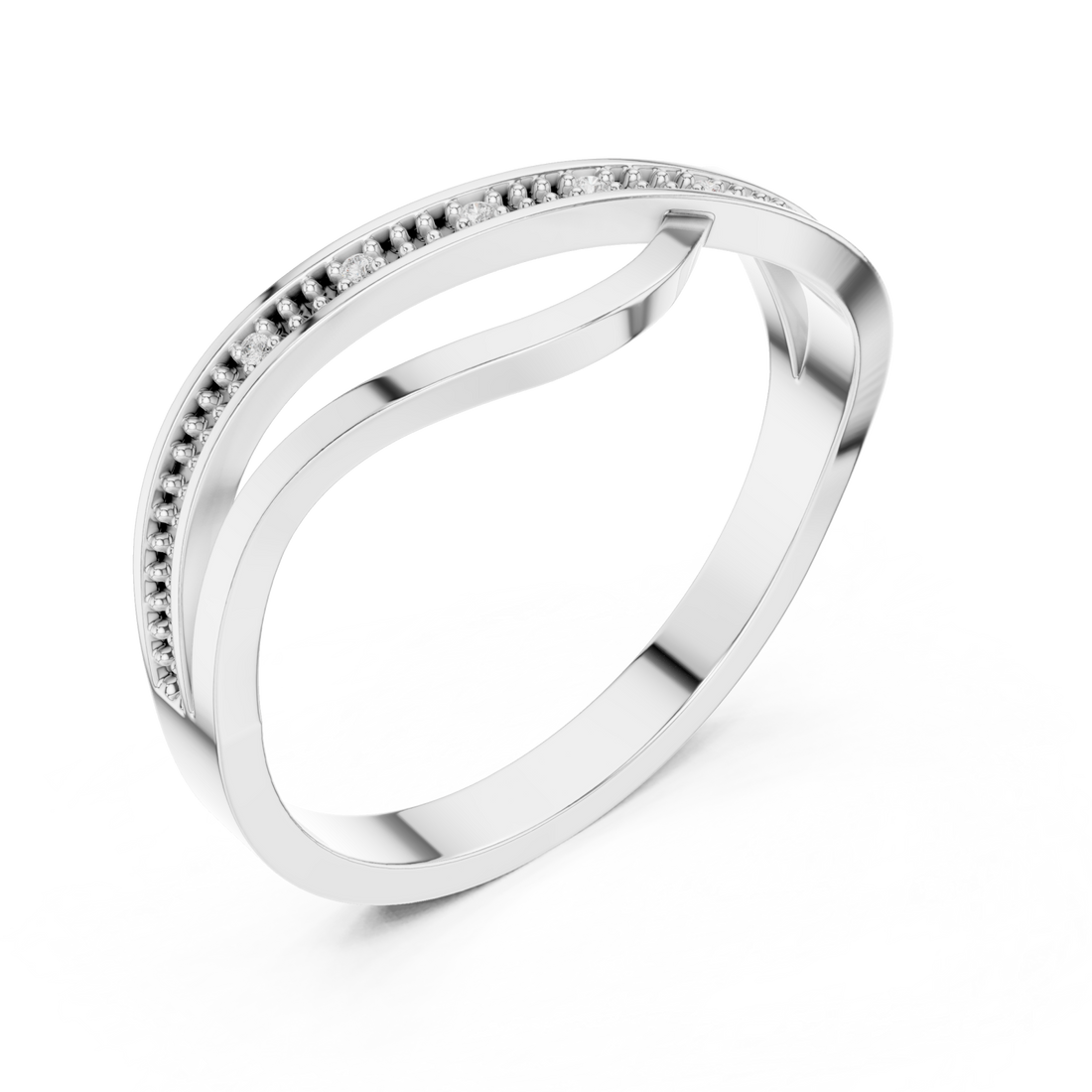  White Gold Radiant Harmony Interlace Statement Band Right View