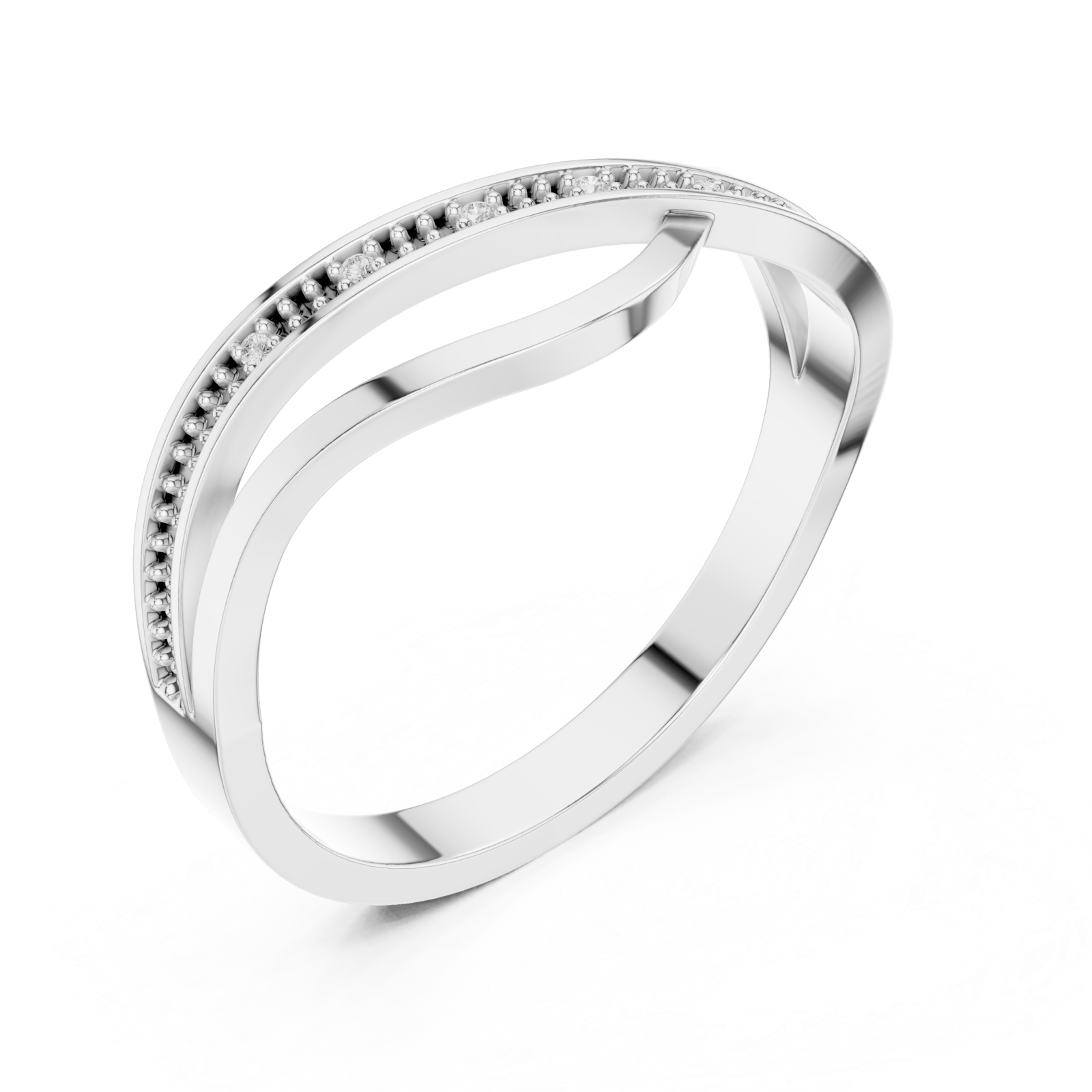  White Gold Radiant Harmony Interlace Statement Band Right View