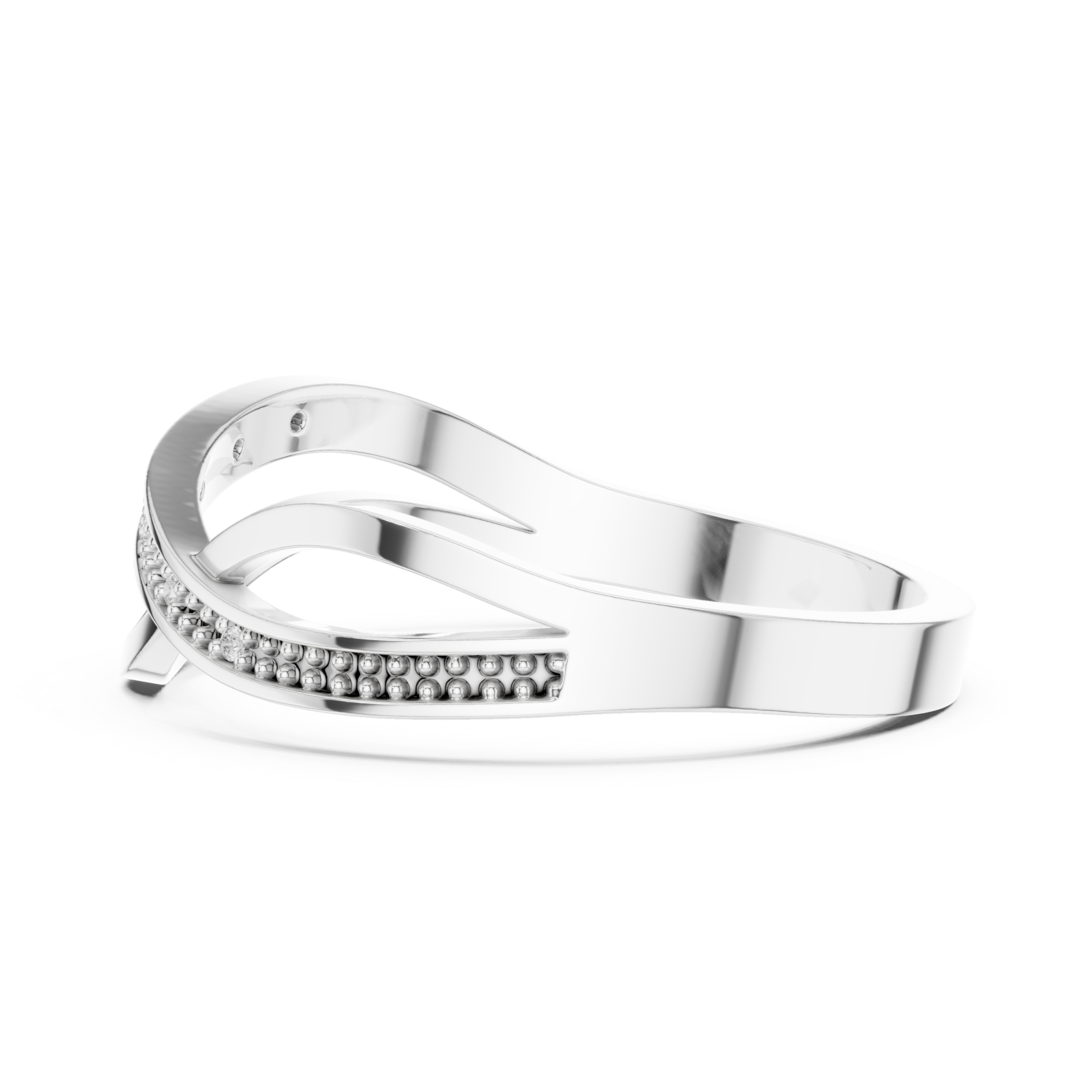  White Gold Radiant Harmony Interlace Statement Band Side View