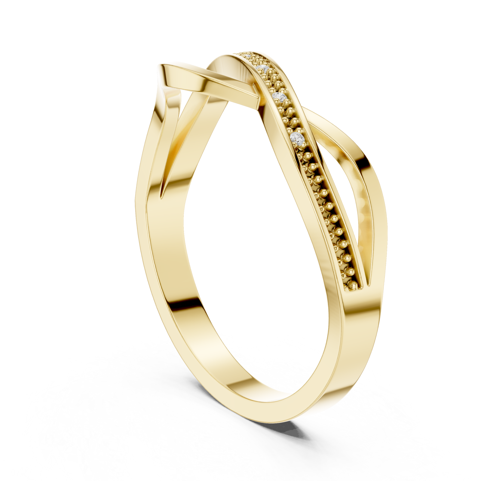  Gold Radiant Harmony Interlace Statement Band Left View