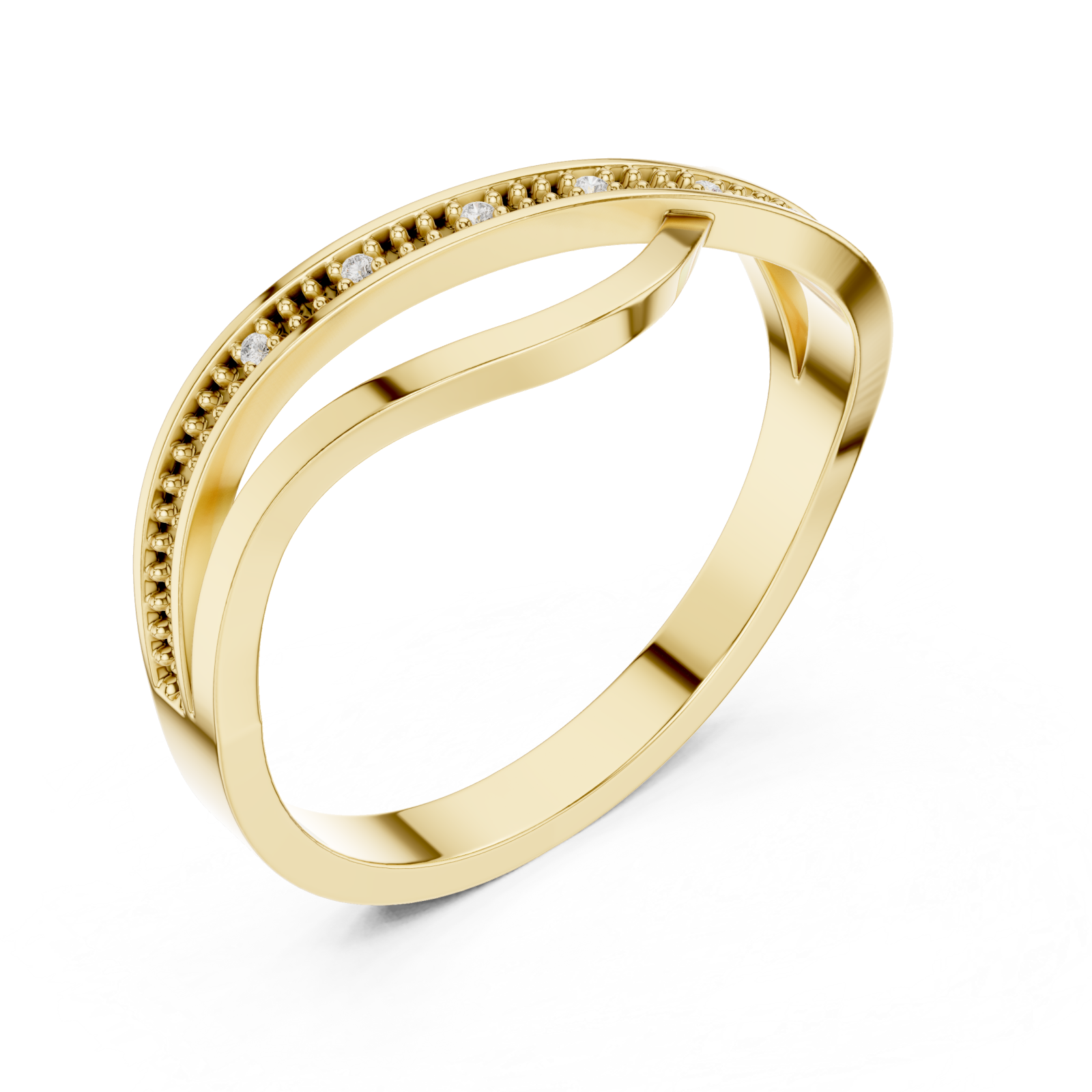 Gold Radiant Harmony Interlace Statement Band Right View