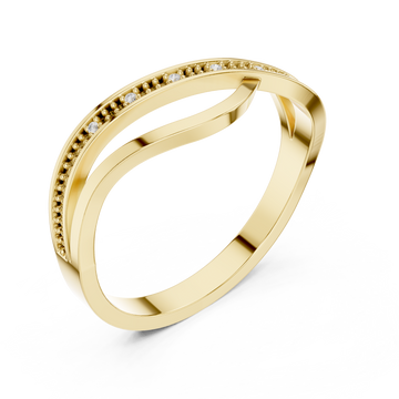 Gold Radiant Harmony Interlace Statement Band Right View