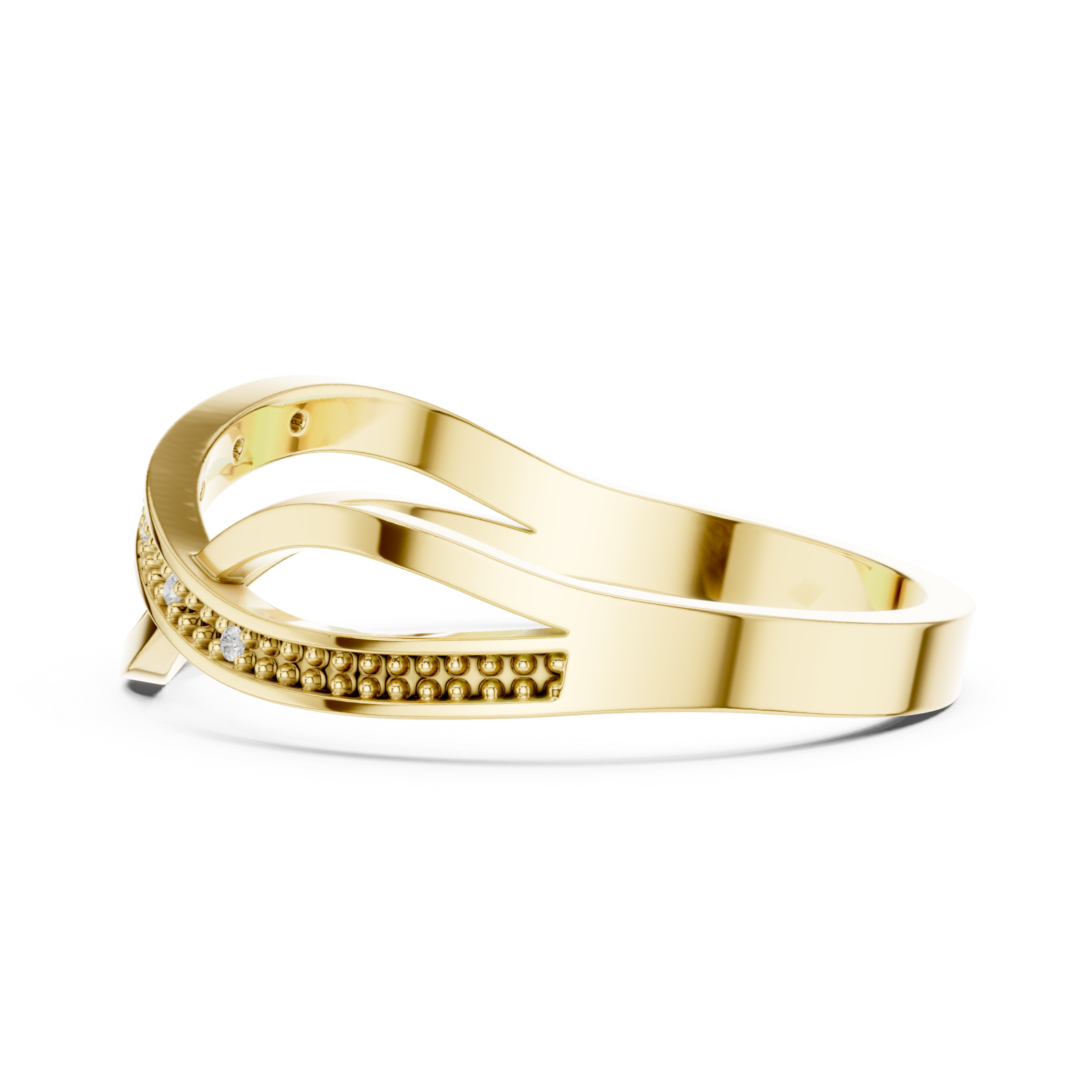  Gold Radiant Harmony Interlace Statement Band Side View
