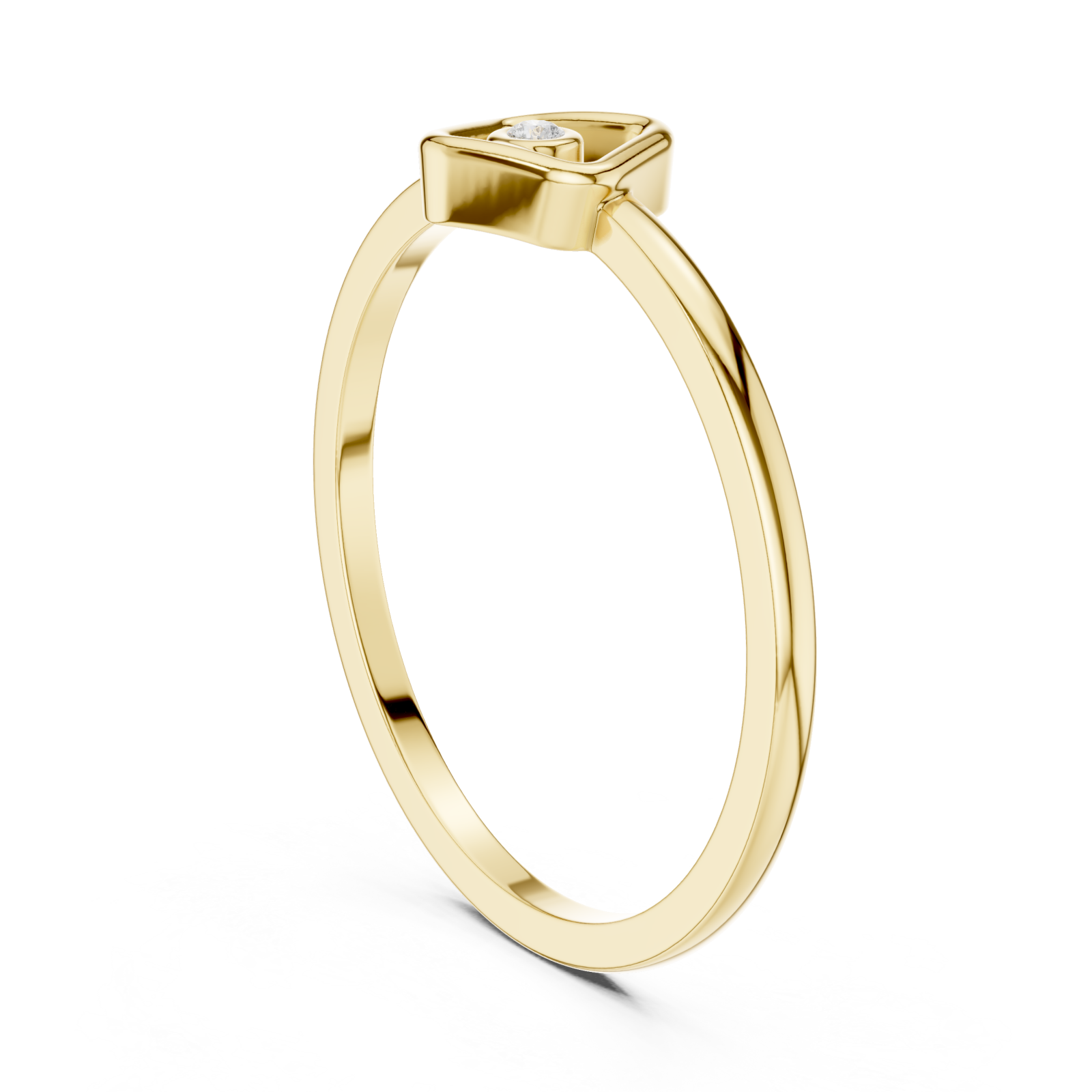  Gold Openwork Essence Solitaire Petite Ring Left View