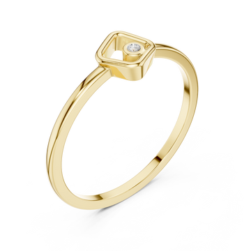Gold Openwork Essence Solitaire Petite Ring Right View