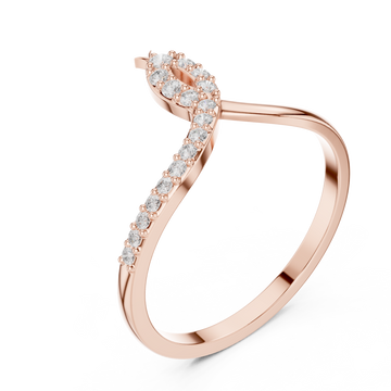  Rose Gold Radiant Lines Flowing Ring Right View