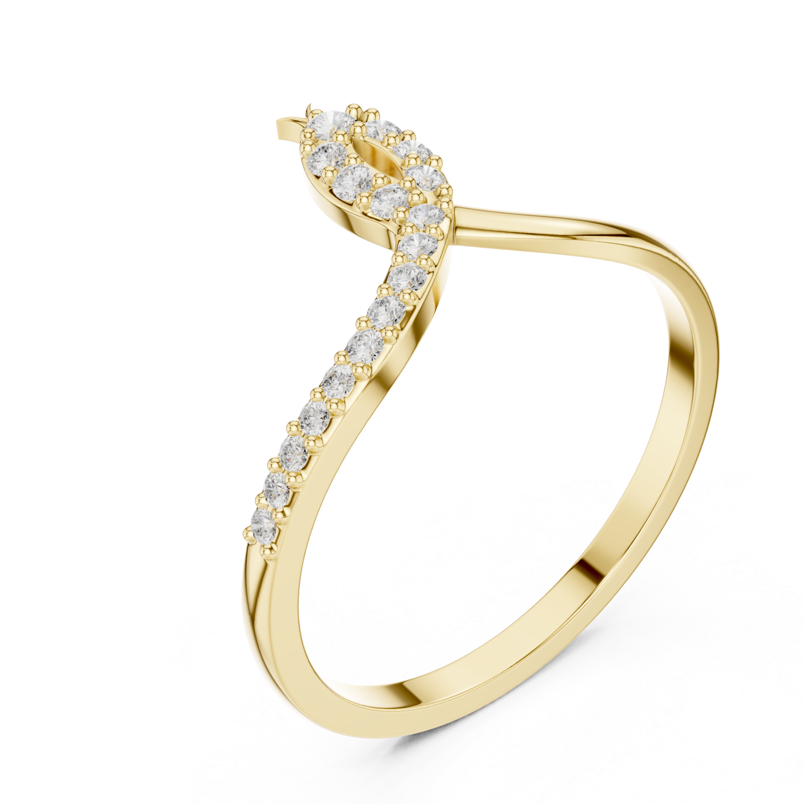 Gold Radiant Lines Flowing Ring Right View