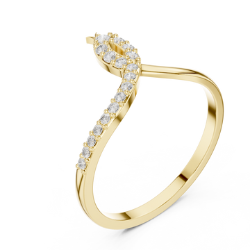 Gold Radiant Lines Flowing Ring Right View