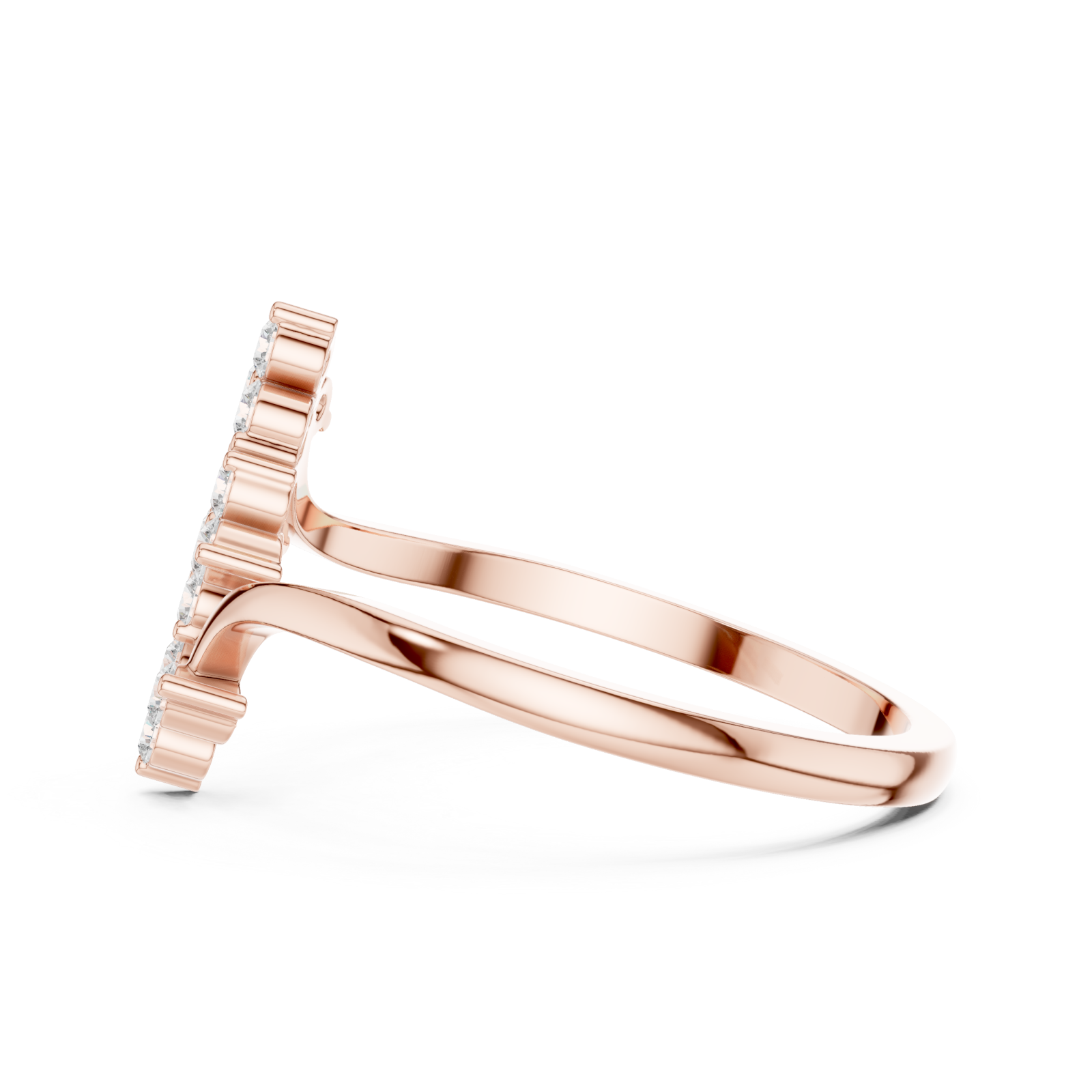  Rose Gold Serene Crest Silhouette Bypass Band Side View