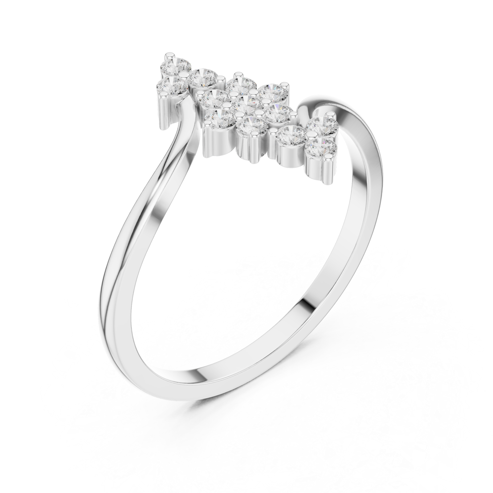  White Gold Serene Crest Silhouette Bypass Band Right View