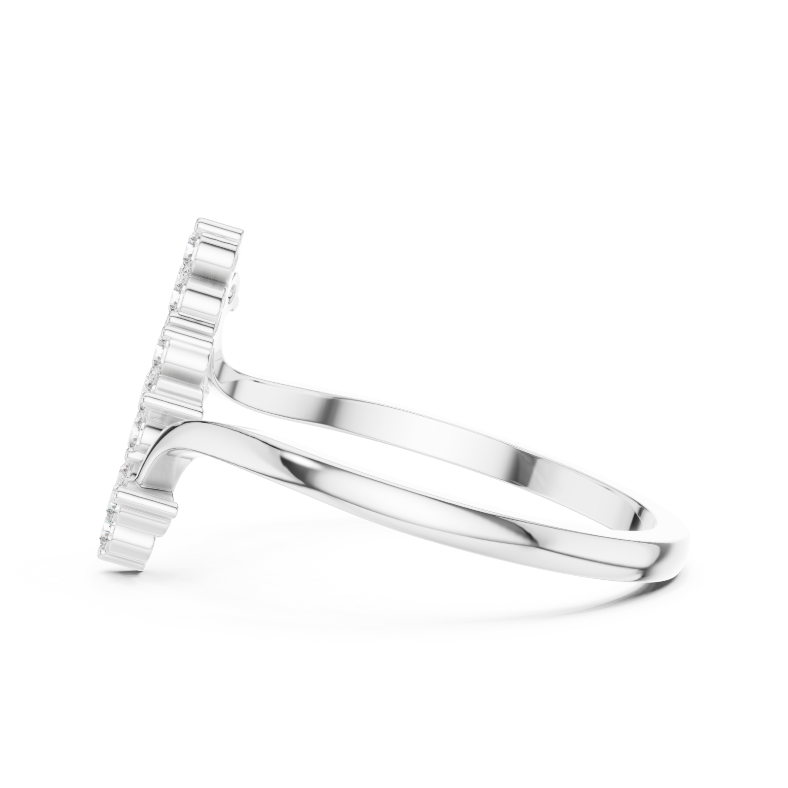  White Gold Serene Crest Silhouette Bypass Band Side View