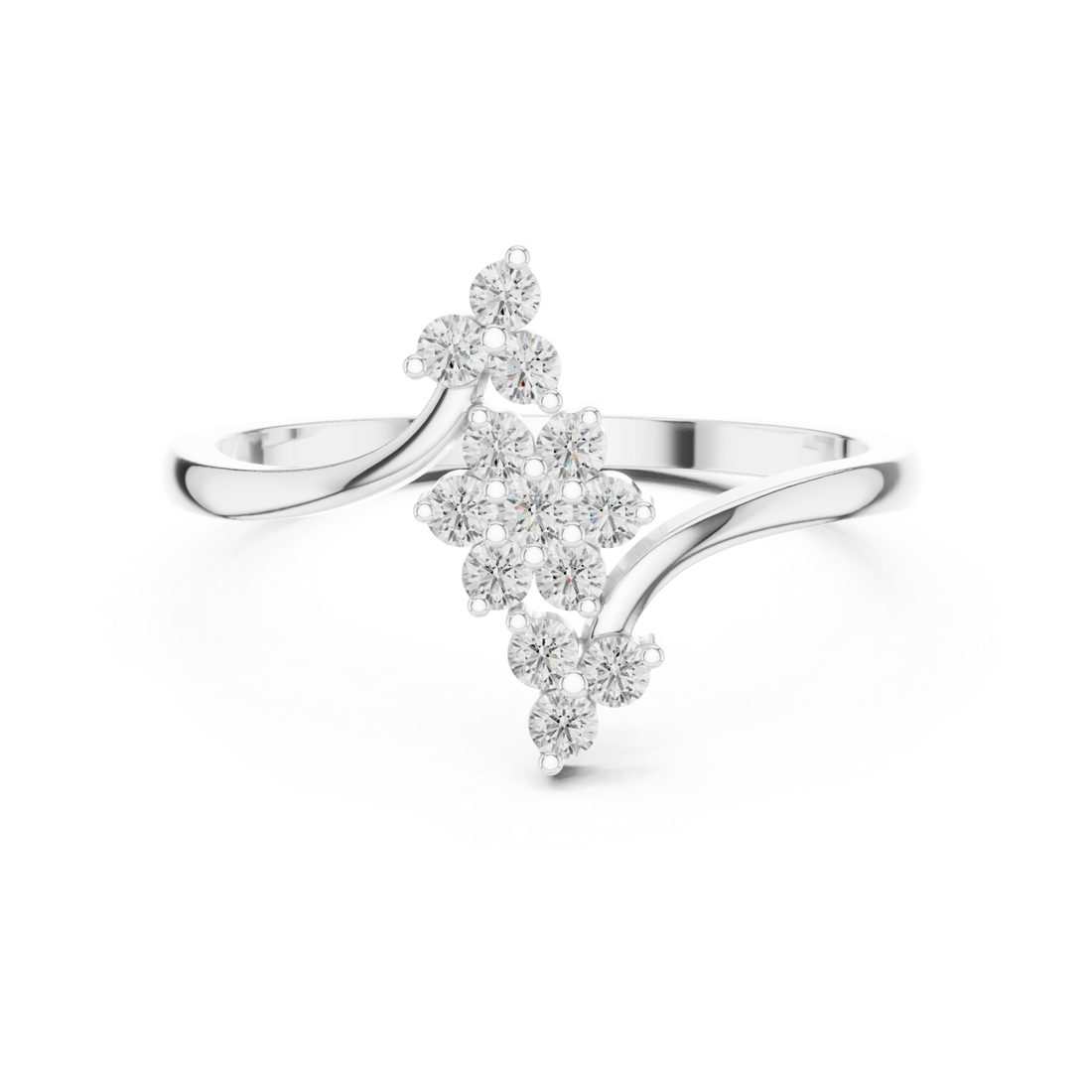 White Gold Serene Crest Silhouette Bypass Band Right View