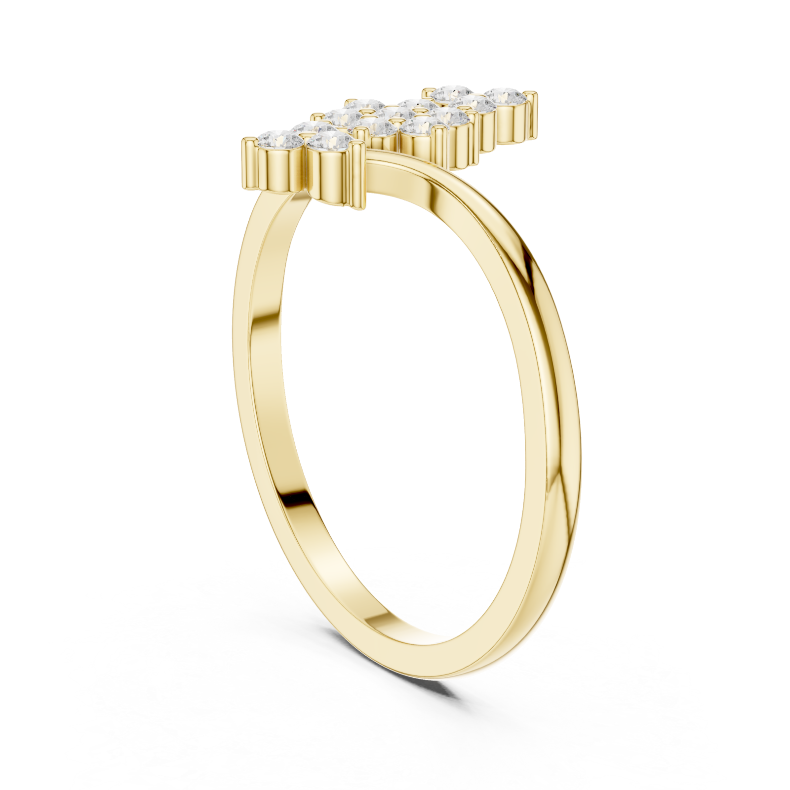  Gold Serene Crest Silhouette Bypass Band Left View