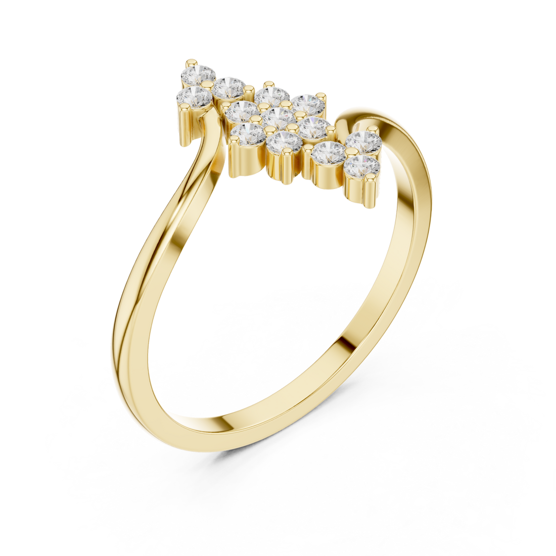 Gold Serene Crest Silhouette Bypass Band Right View