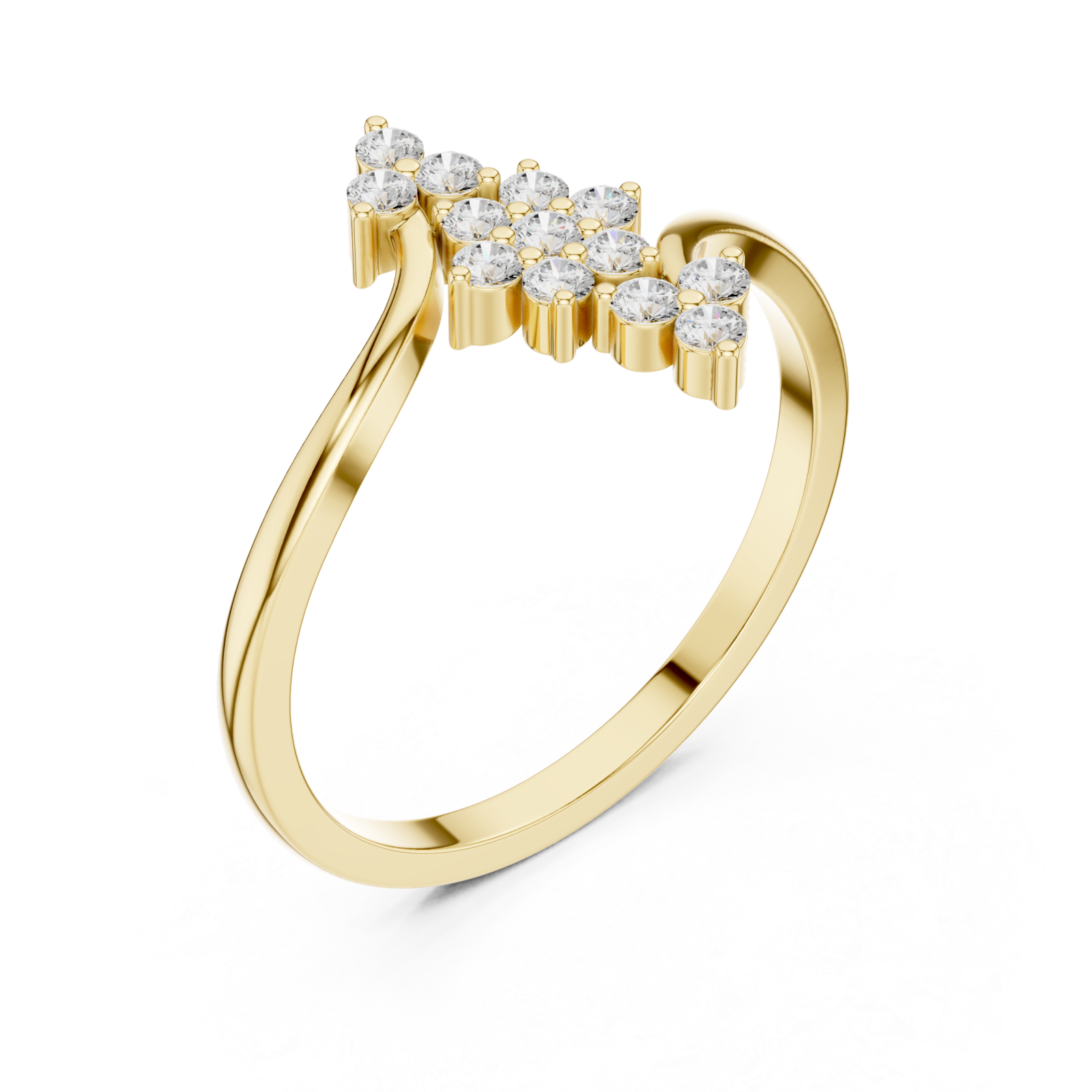 Gold Serene Crest Silhouette Bypass Band Right View