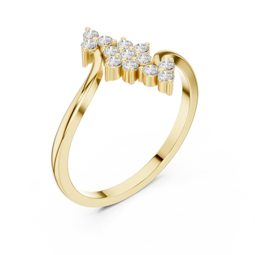Gold Serene Crest Silhouette Bypass Band Right View