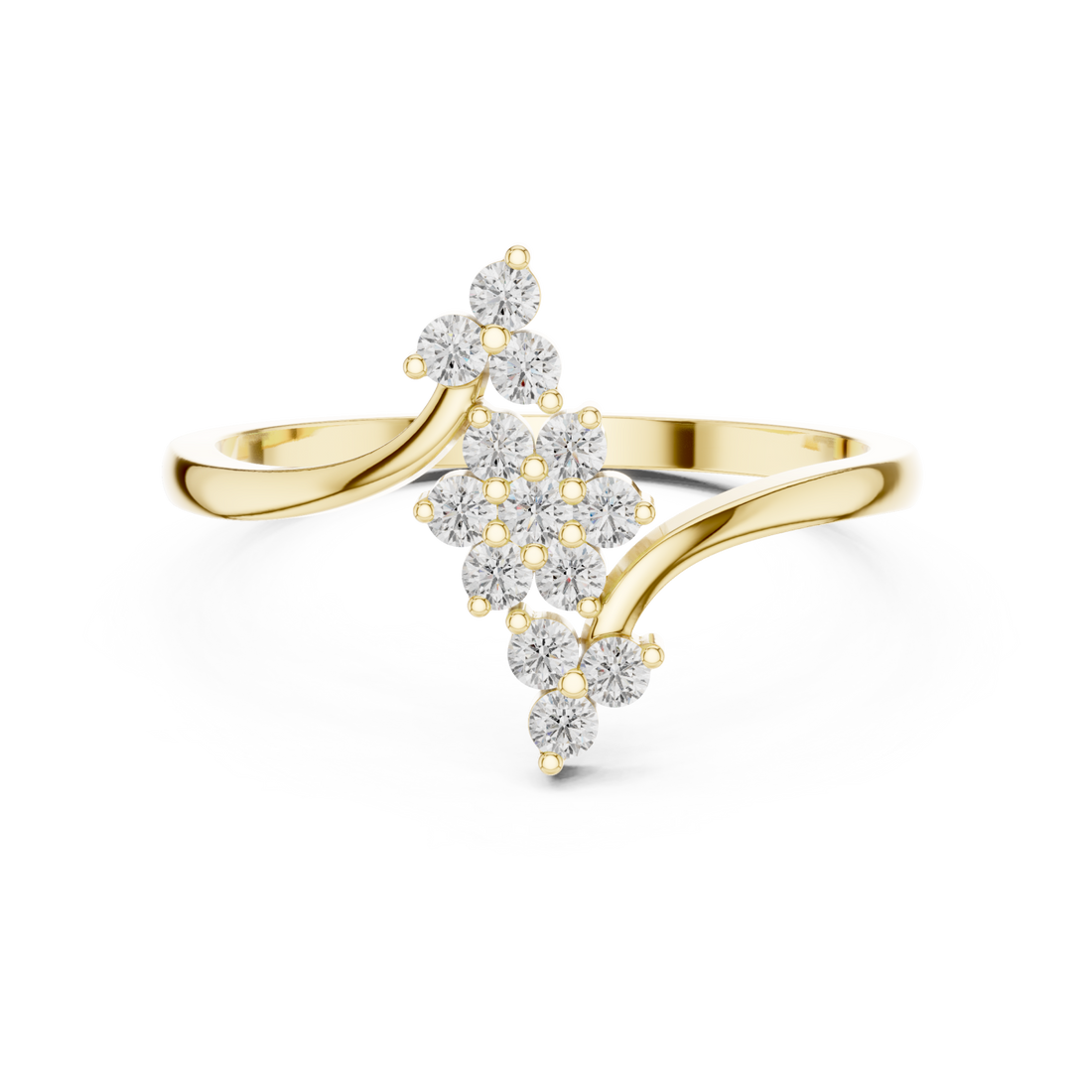 Gold Serene Crest Silhouette Bypass Band Right View