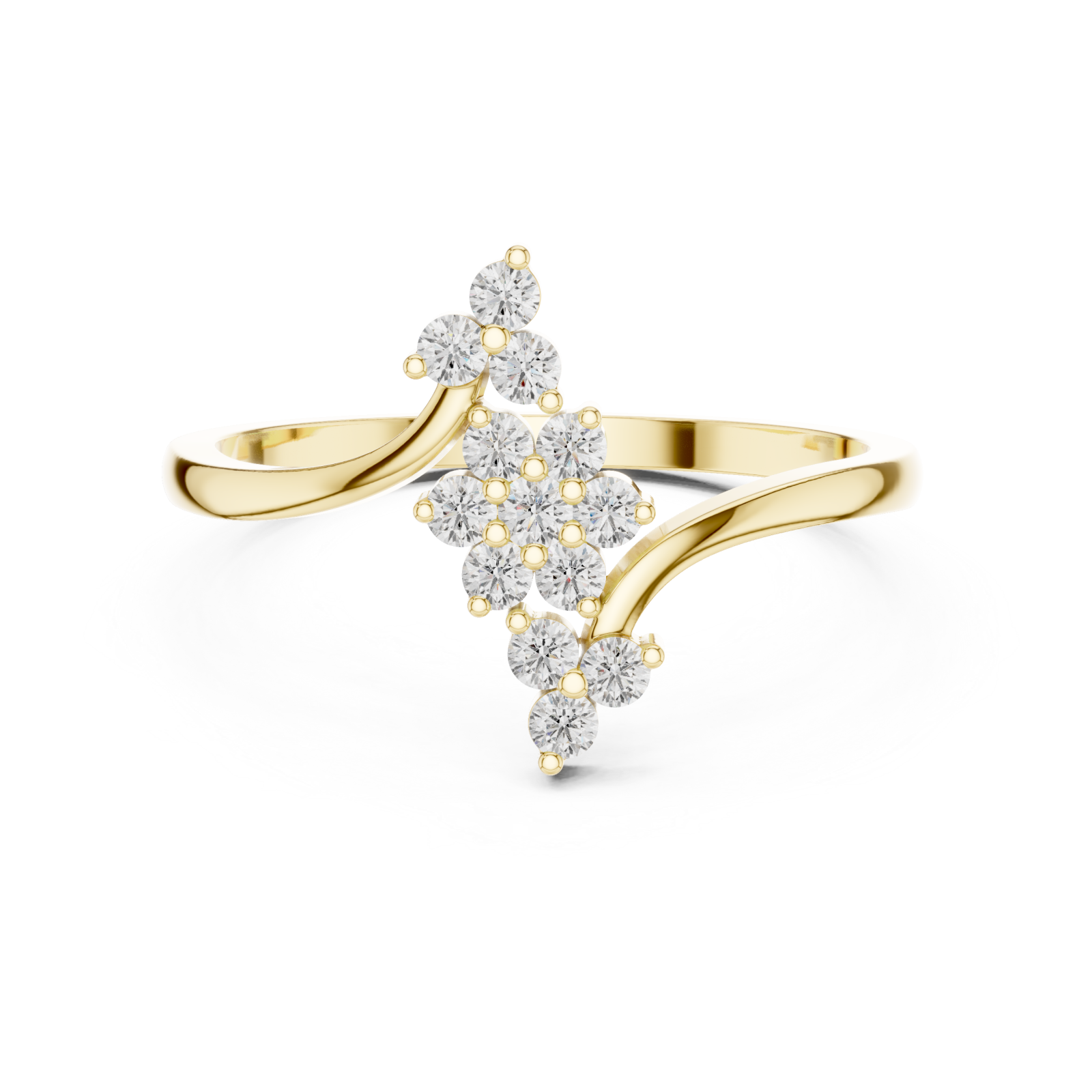  Gold Serene Crest Silhouette Bypass Band Front View