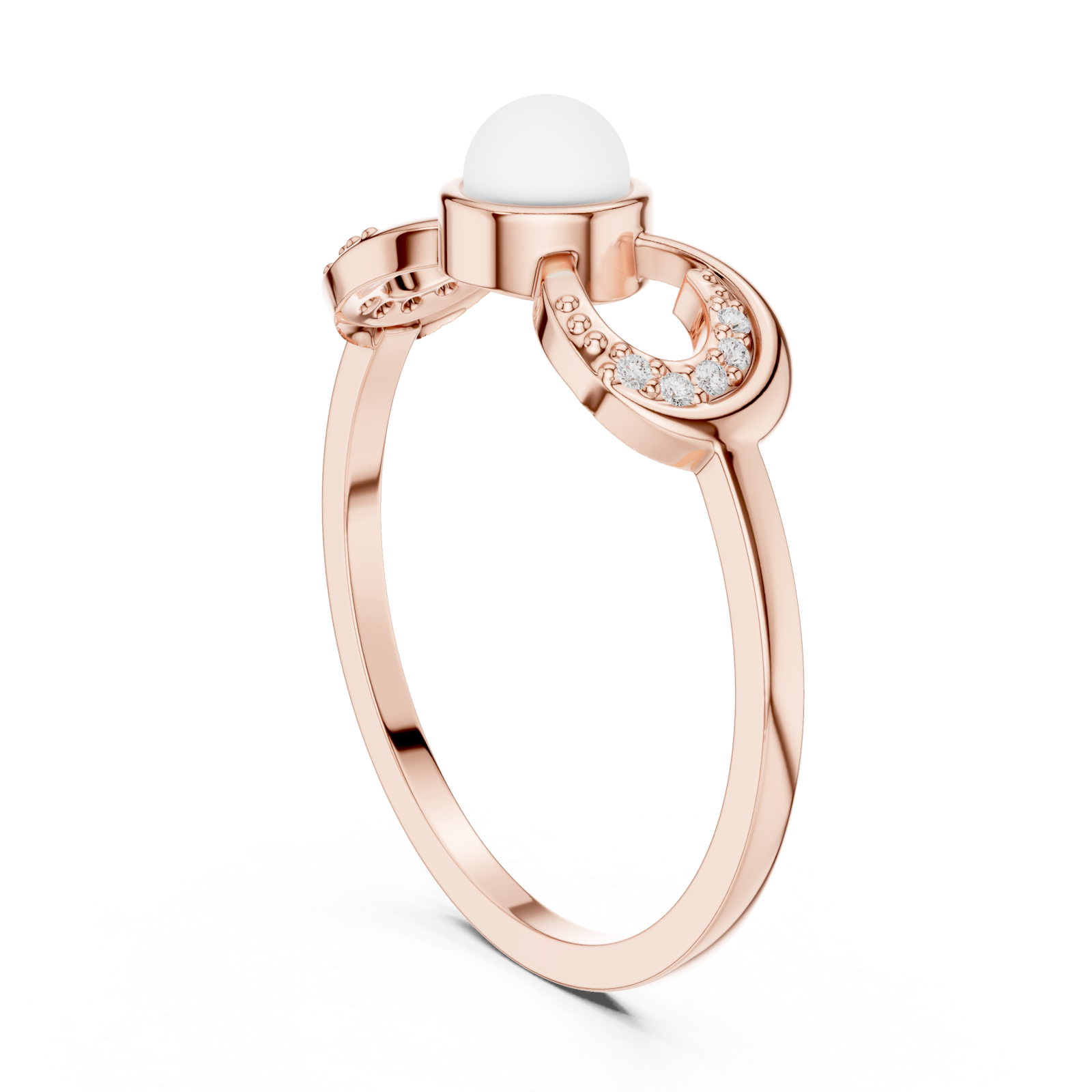  Rose Gold Enchanted Embrace Statement Ring Left View