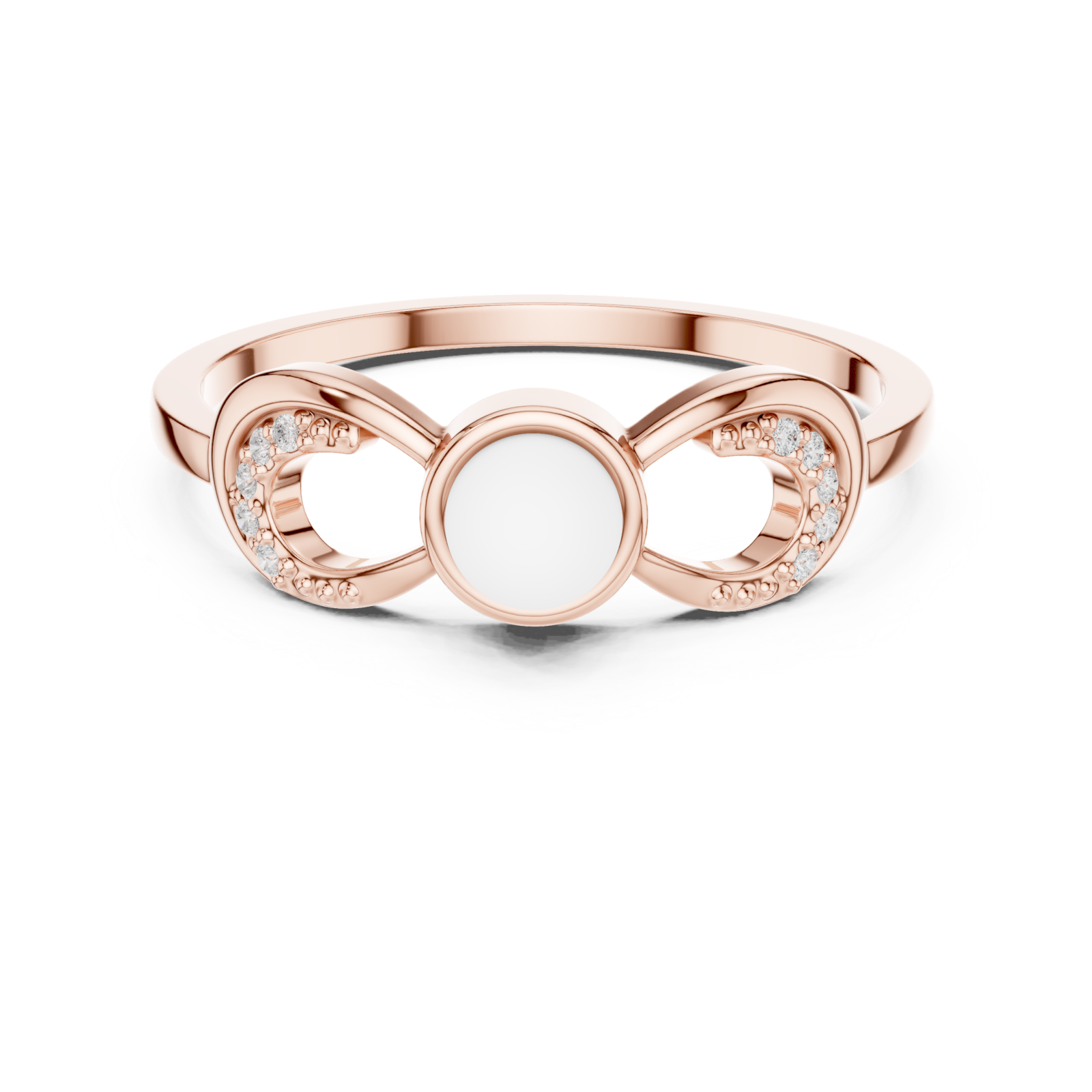 Rose Gold Enchanted Embrace Statement Ring Front View
