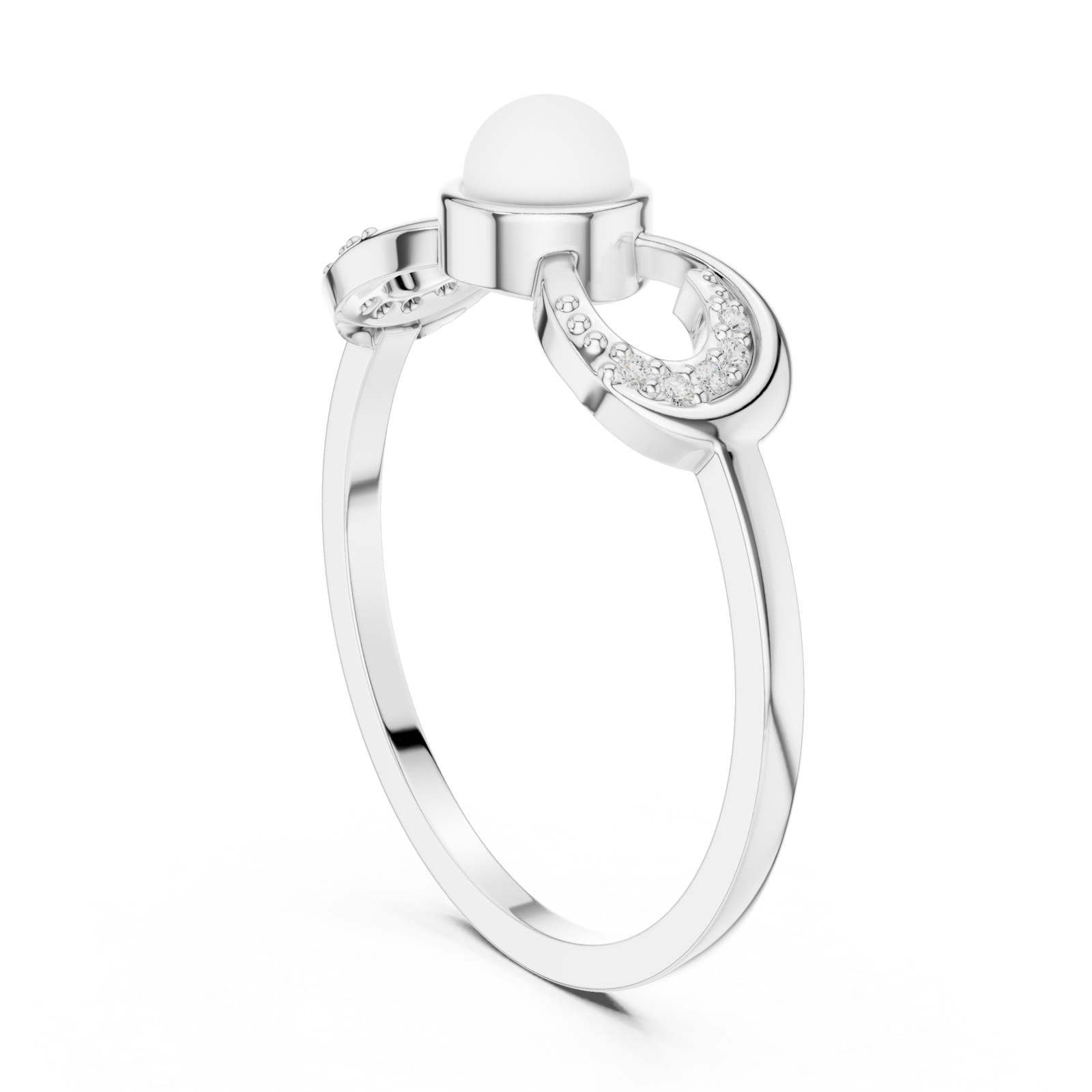  White Gold Enchanted Embrace Statement Ring Left View