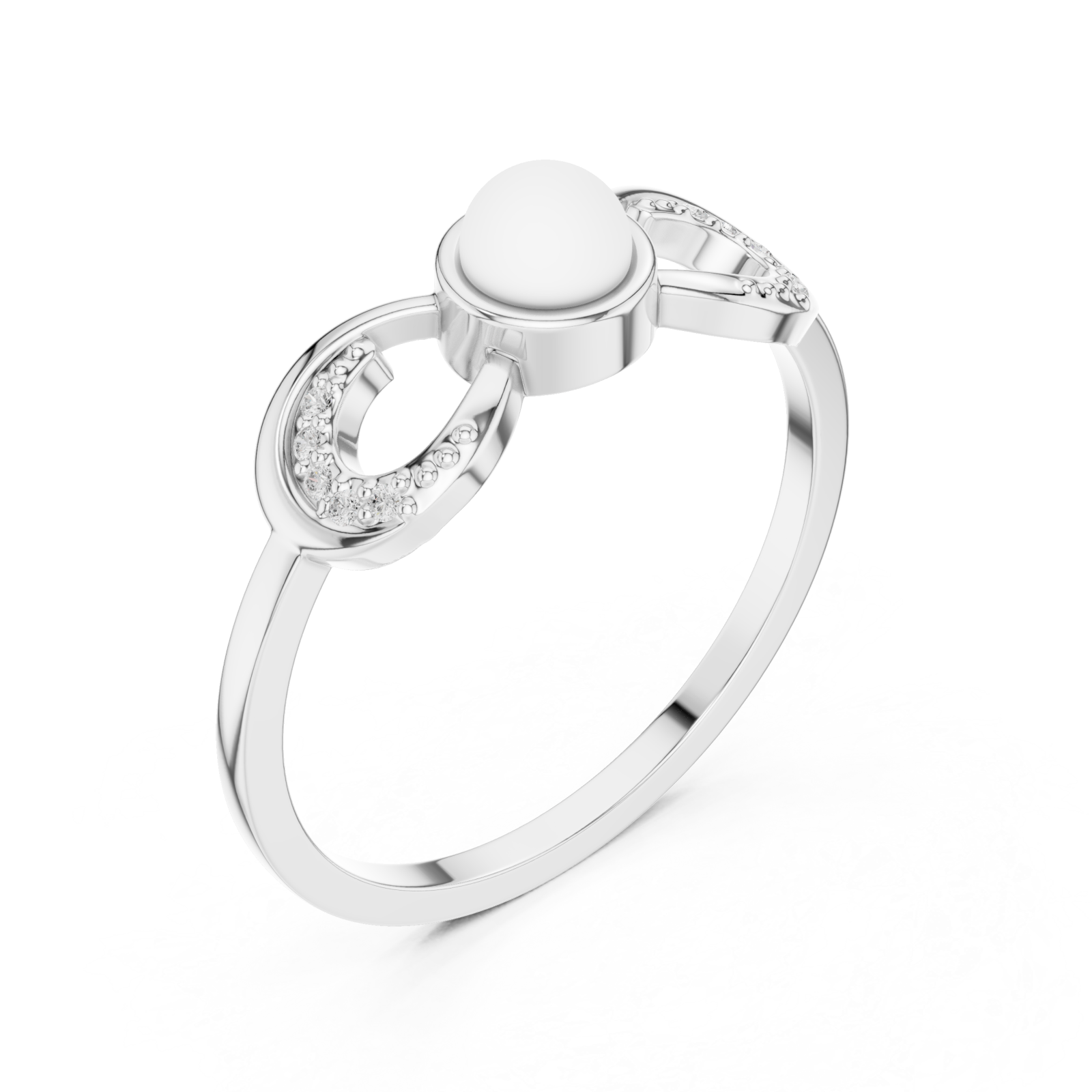  White Gold Enchanted Embrace Statement Ring Right View