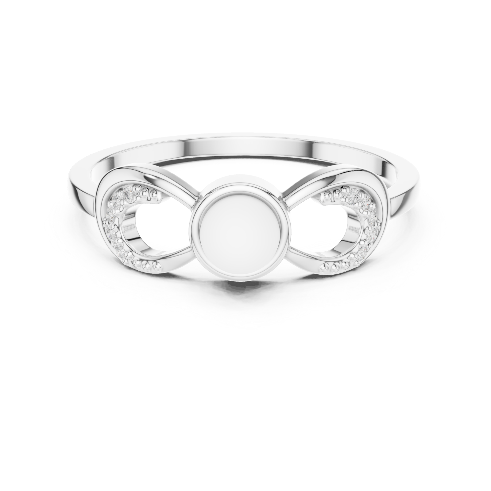  White Gold Enchanted Embrace Statement Ring Front View