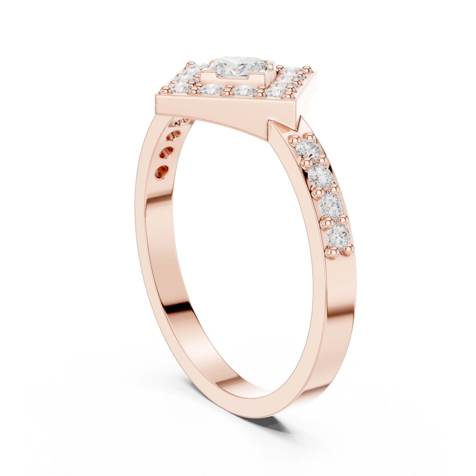  Rose Gold Enchanted Aurora Signature Ring Left View
