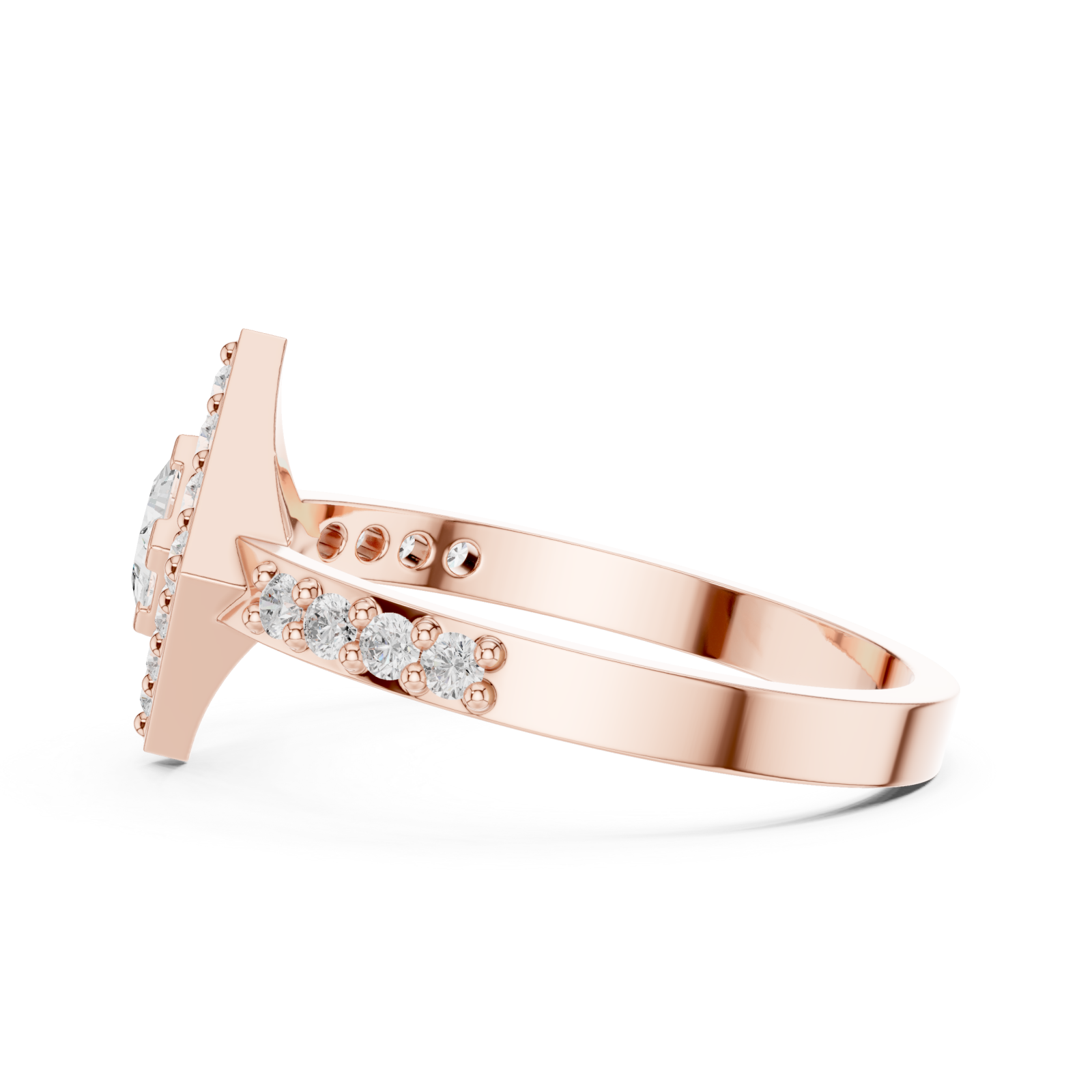  Rose Gold Enchanted Aurora Signature Ring Side View