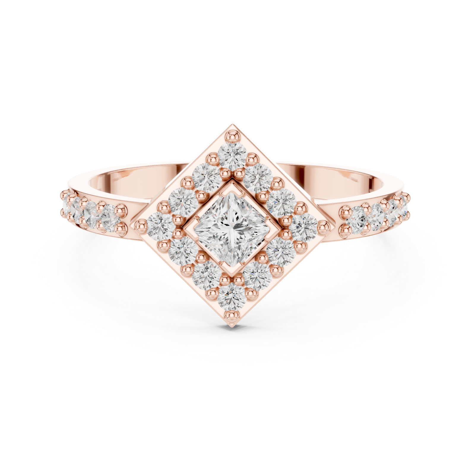  Rose Gold Enchanted Aurora Signature Ring Front View
