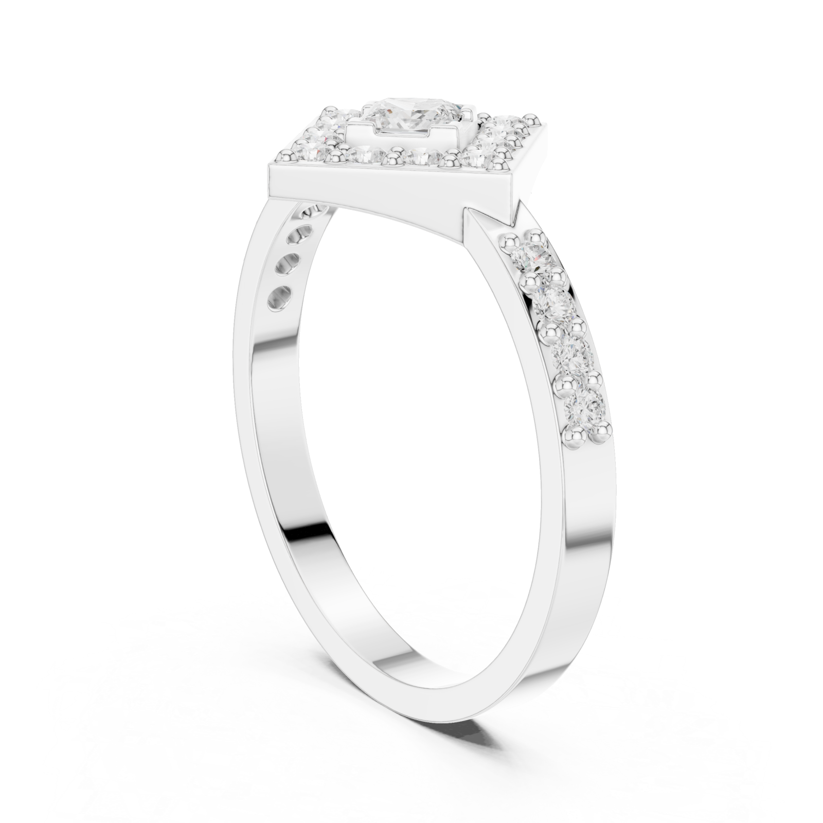  White Gold Enchanted Aurora Signature Ring Left View