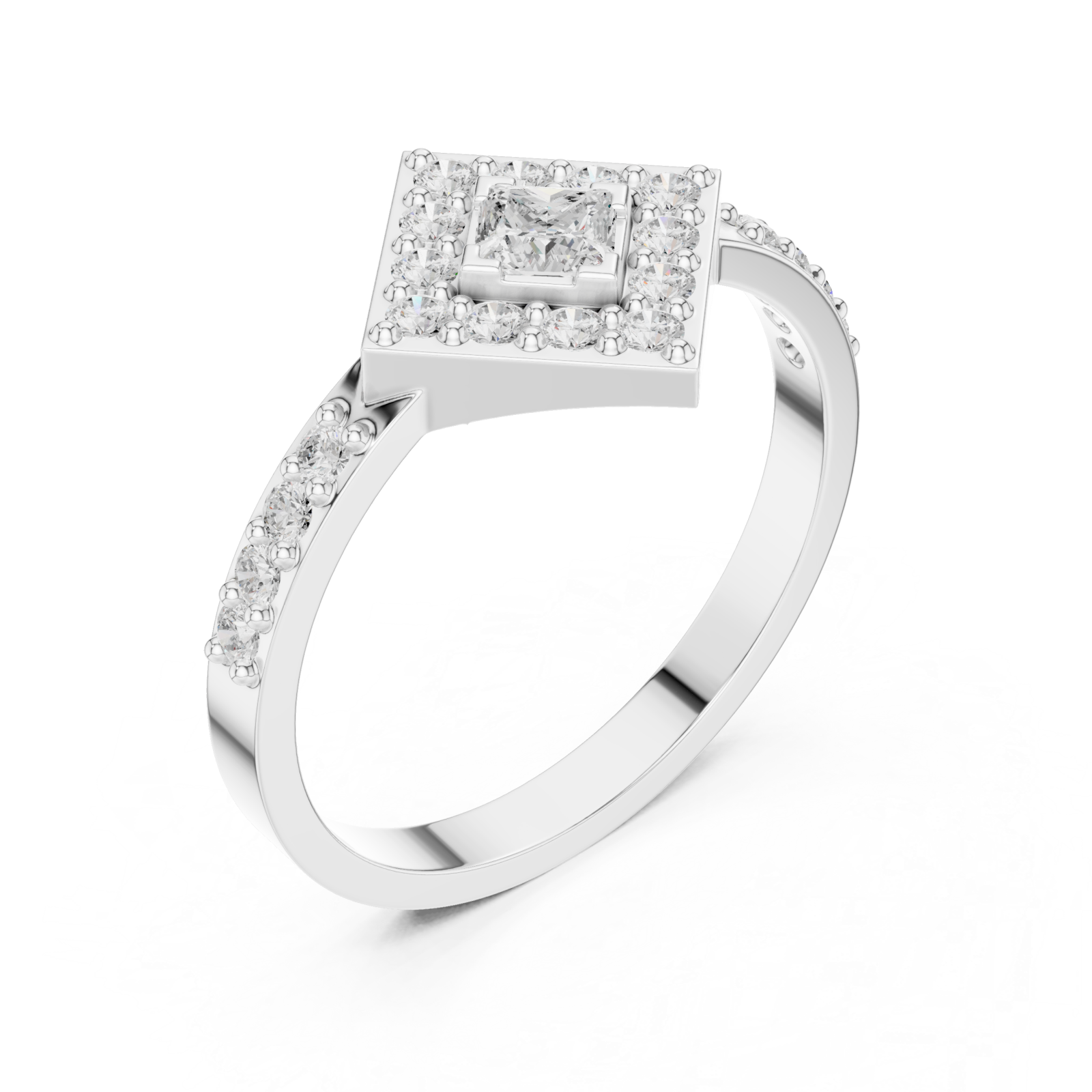  White Gold Enchanted Aurora Signature Ring Right View