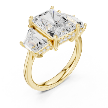 Gold Radiance Tria Cathedral Ring Right View
