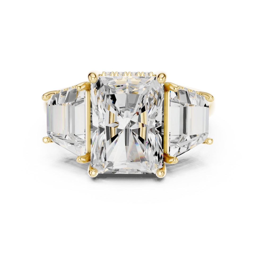 Gold Radiance Tria Cathedral Ring Right View