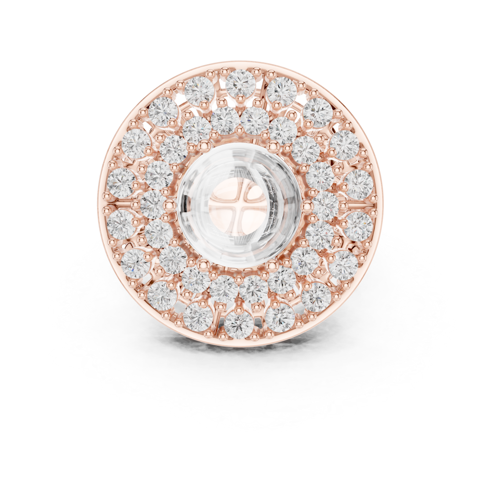  Rose Gold Regency Filigree Empress Couture Ring Front View